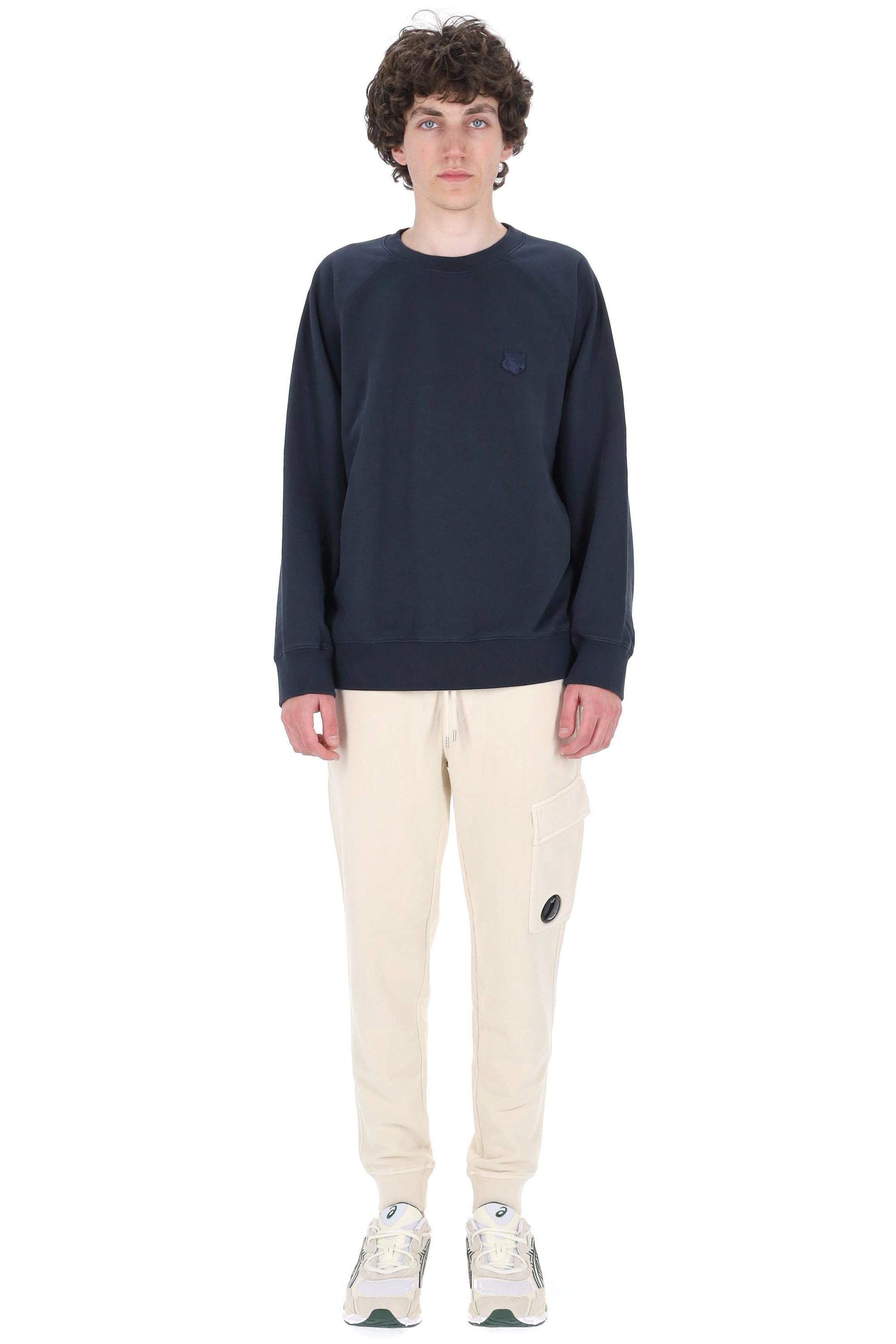 Maison Kitsuné Felpa fox head in cotone ovesize PM00306KM0340 CLASSIC NAVY 