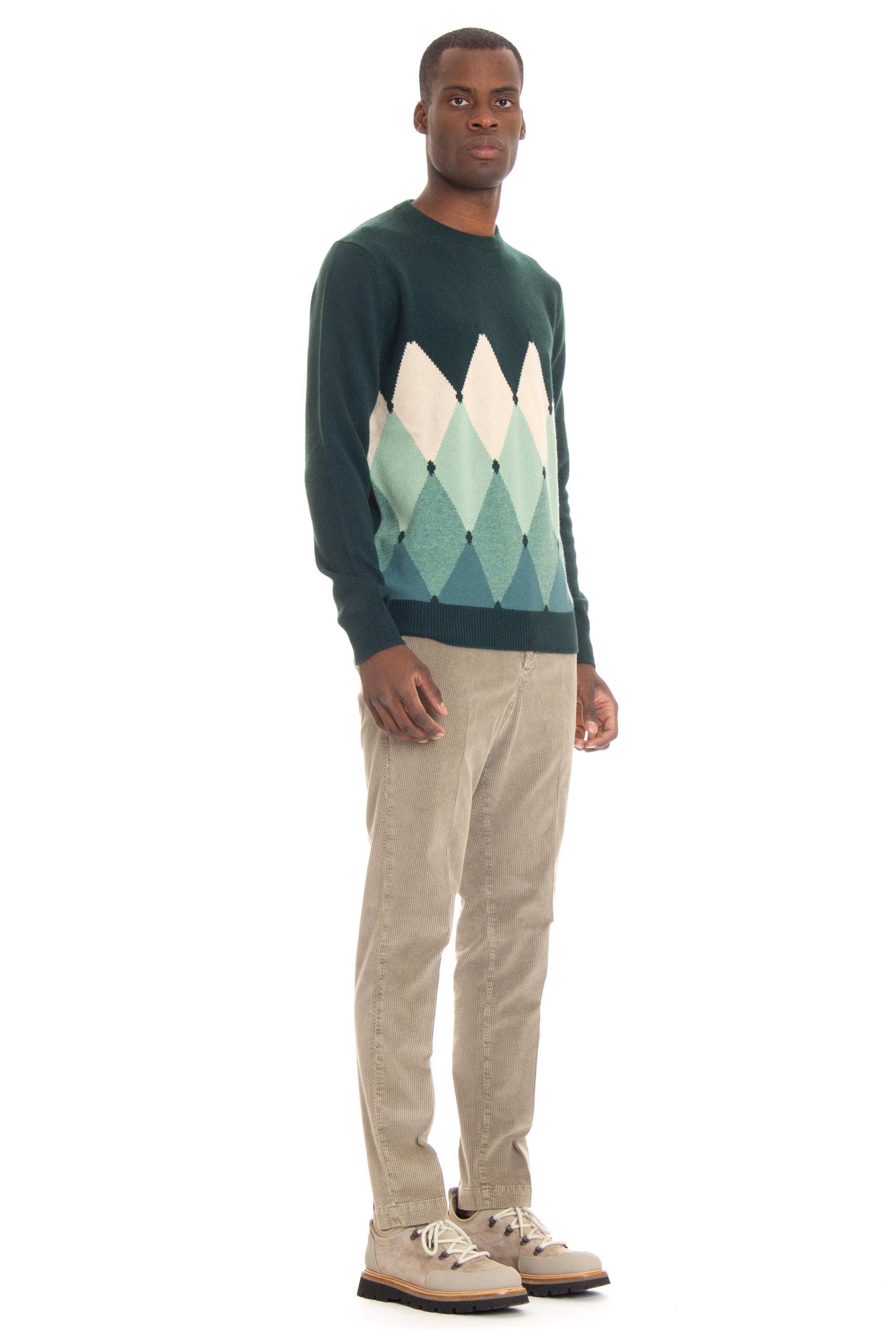 Maglia girocollo in cashmere argyle B2P000 7K0A8 92665 Ballantyne 