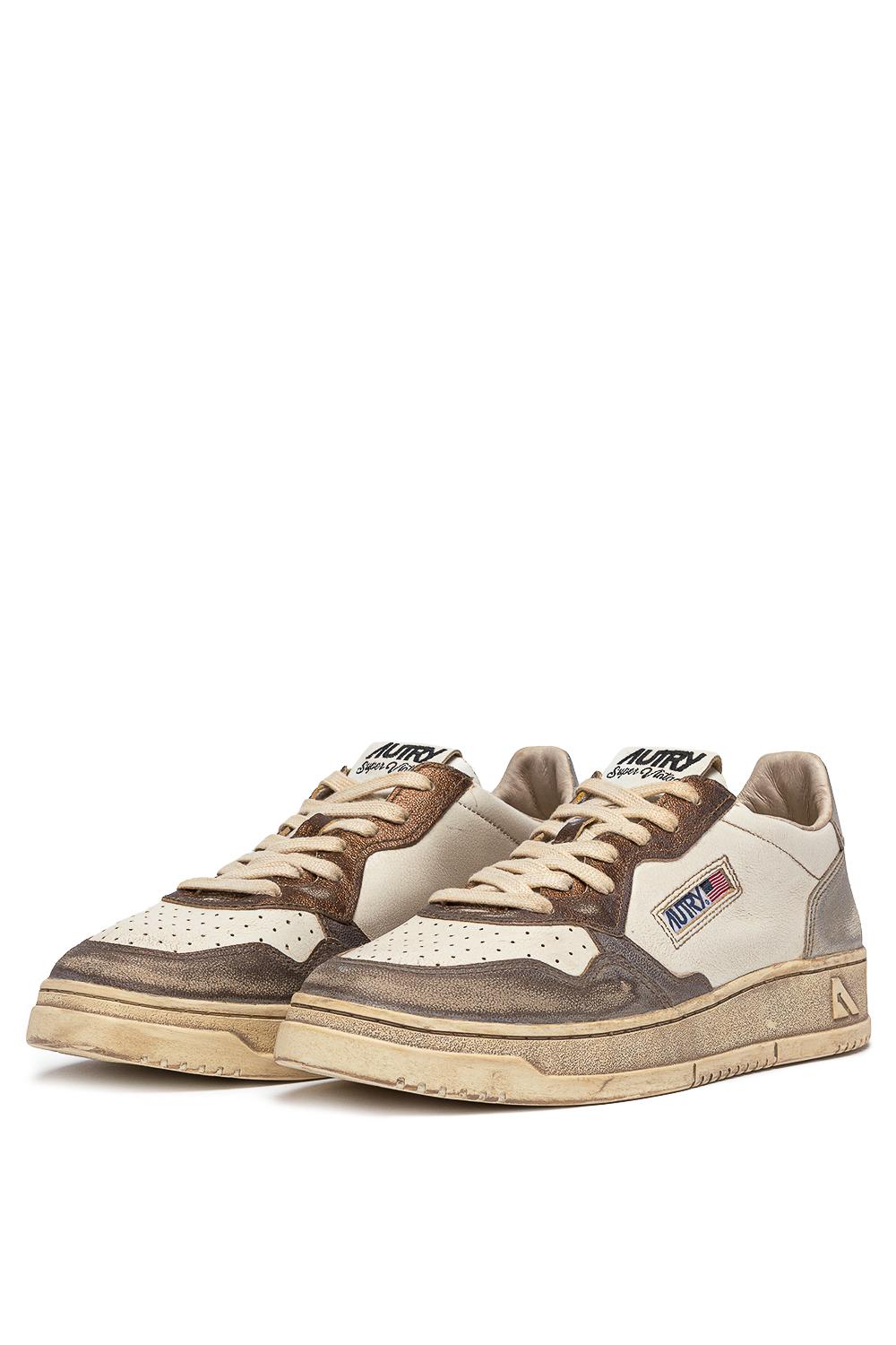 Autry Sneaker donna SuperVintage in pelle anticata AVLW MT08 CHOCO/SILV 