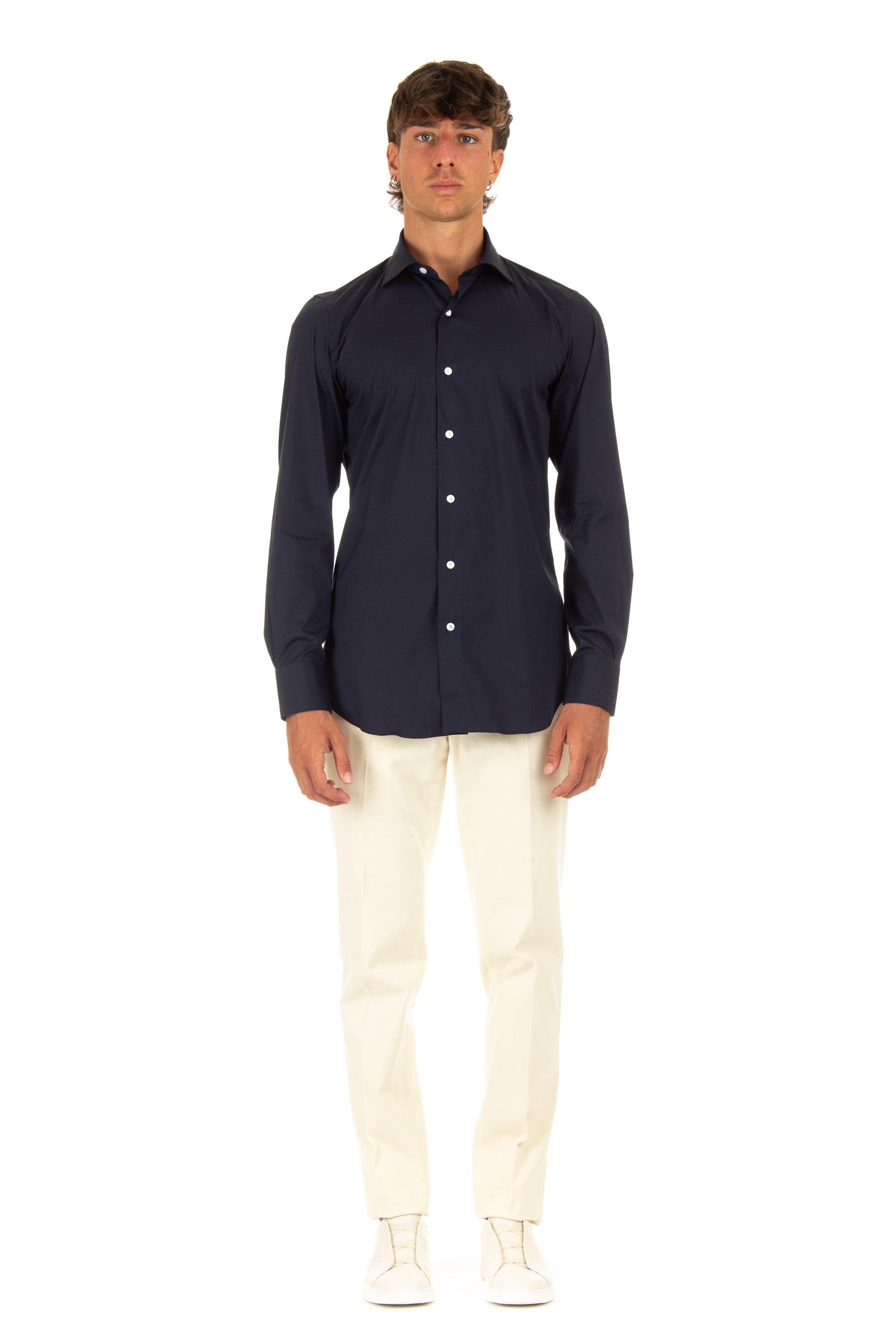 Camicia sartoriale in popeline stretch linea milano ML-ZNPS-Z 010998 C0033 11 Finamore 