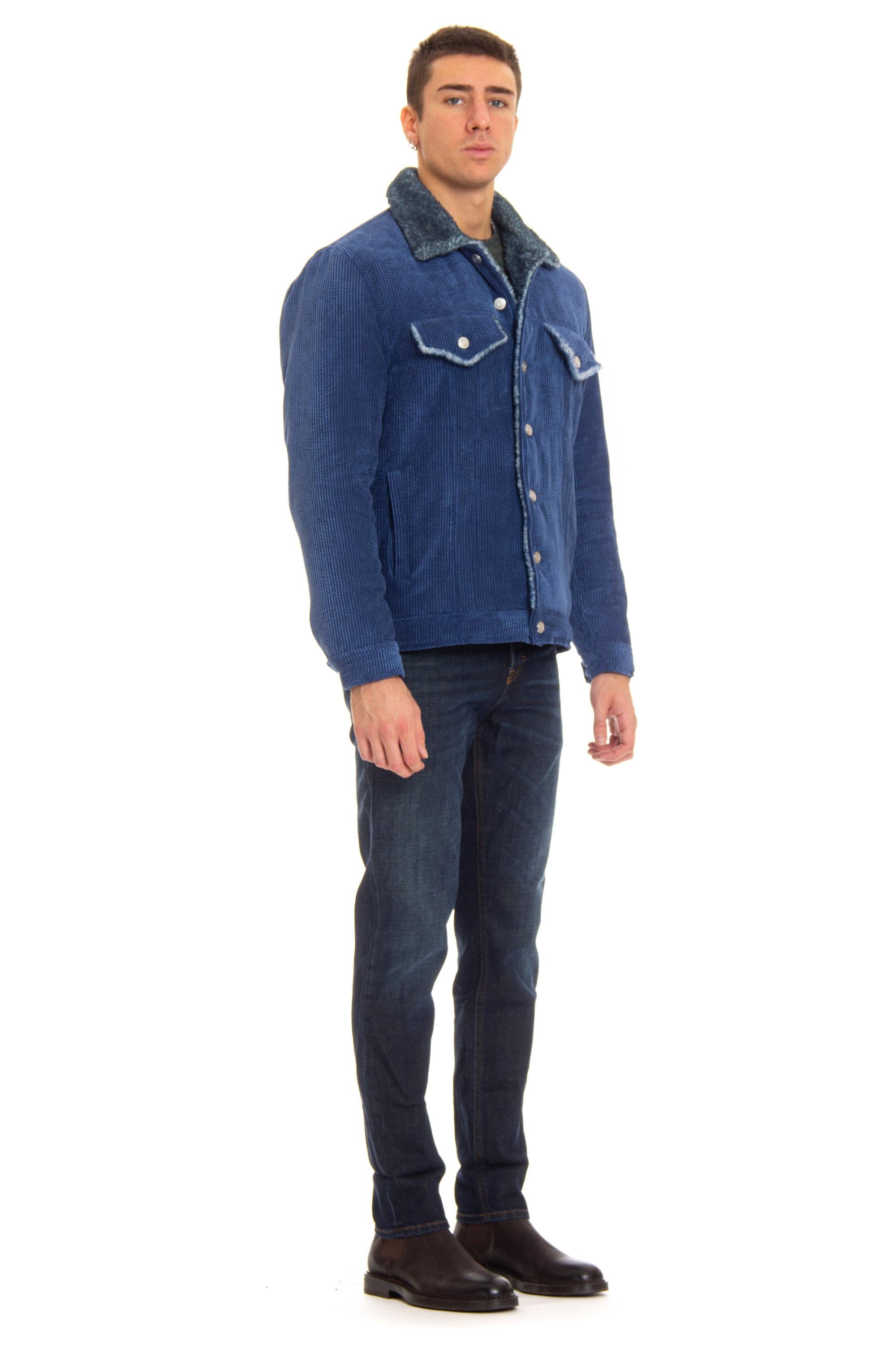 Roberto Collina Trucker in denim con interno in orsetto RP61005 RP6112 
