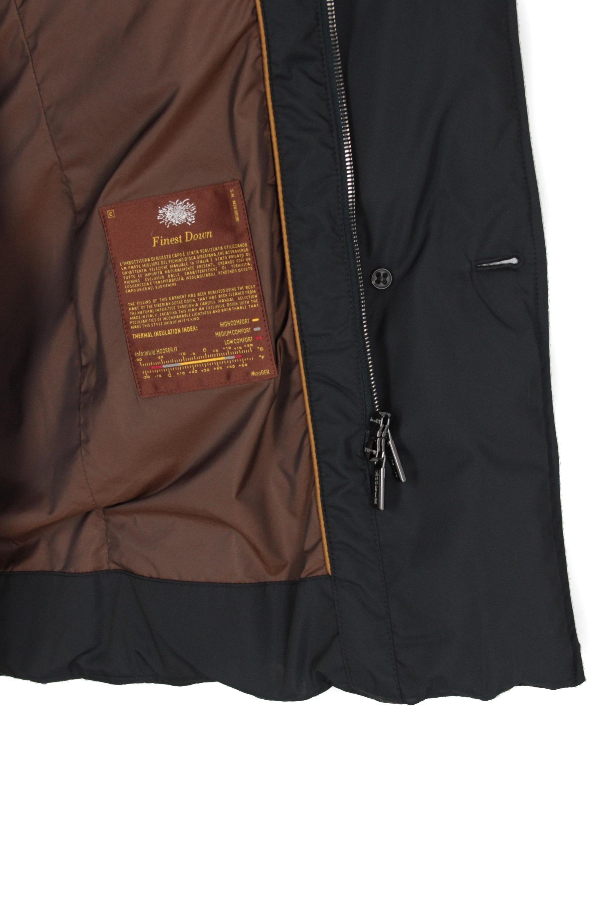 Piumino petto e mezzo con collo in castorino mod. Morris-Km MORRIS-KM2 BLU Moorer 