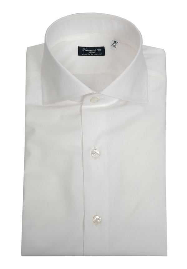 Tailored cotton double-twisted poplin shirt Napoli line