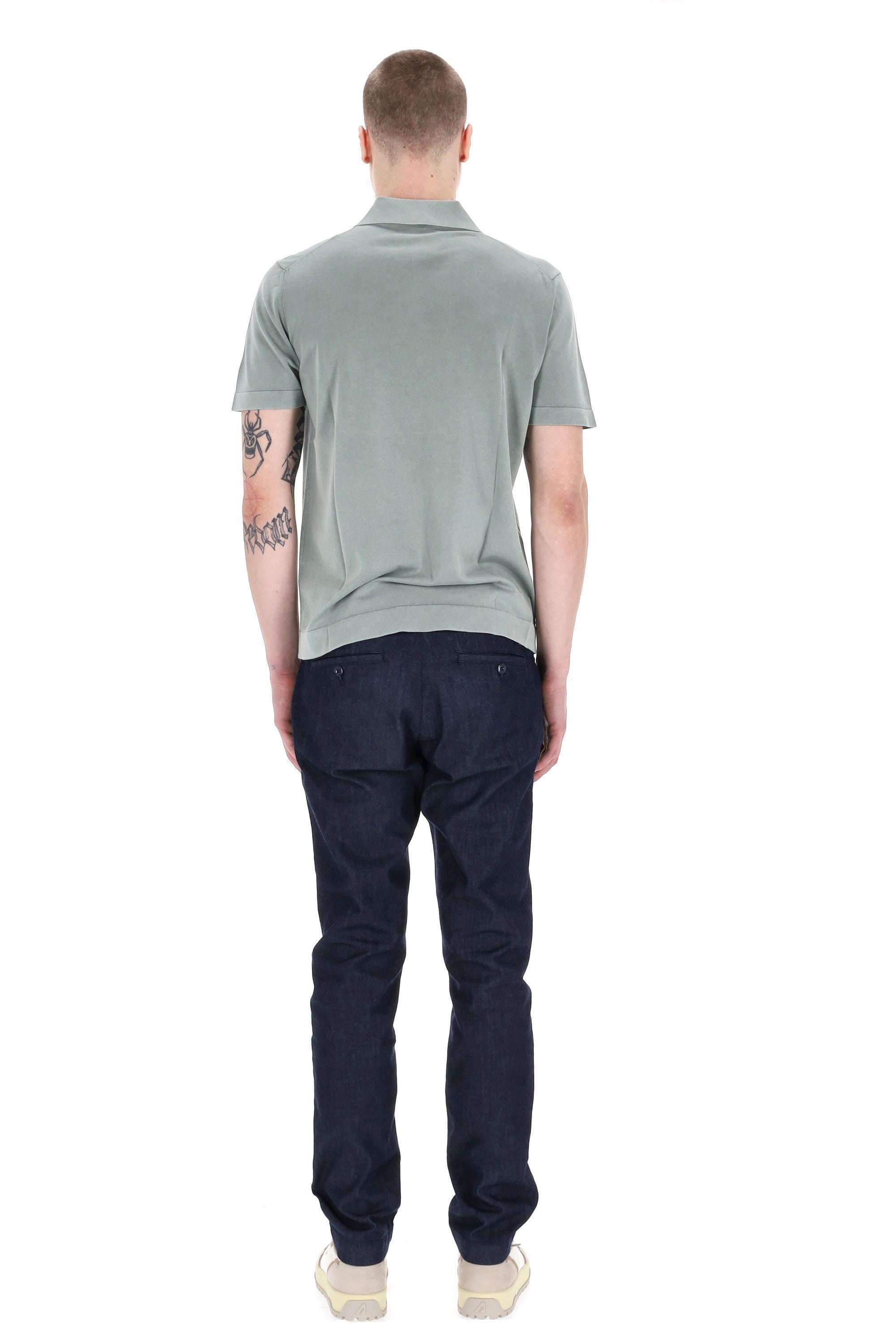 Drumohr Polo in cotone frosted superlight open collar D0GF146N-2 422 