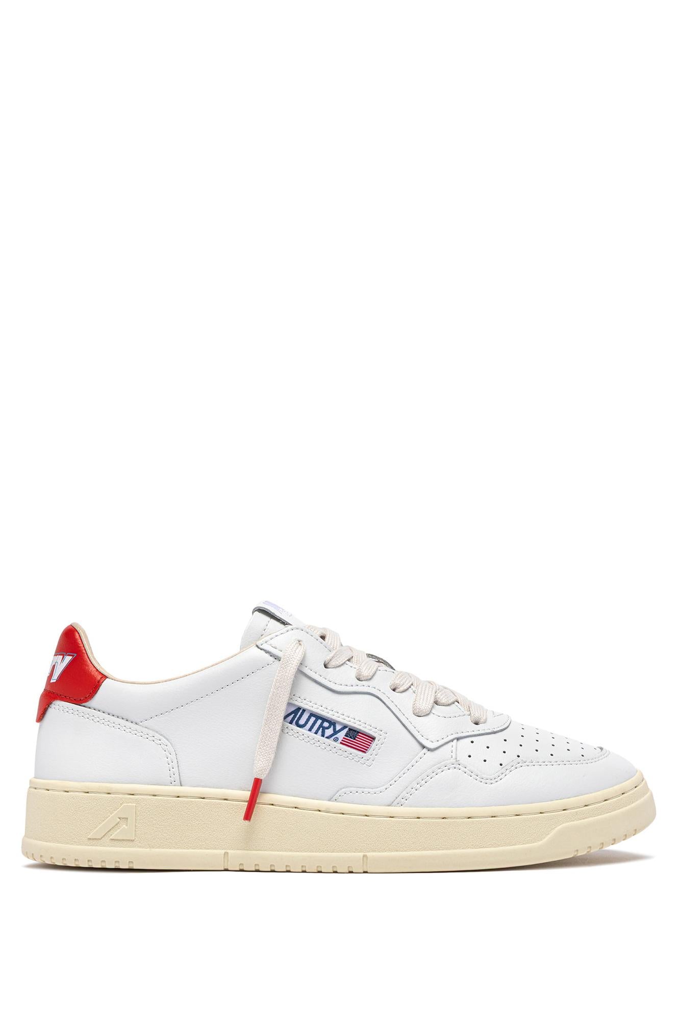 Autry Sneaker Medalist in pelle talloncino rosso AULM TB03 WHT/SORAN 