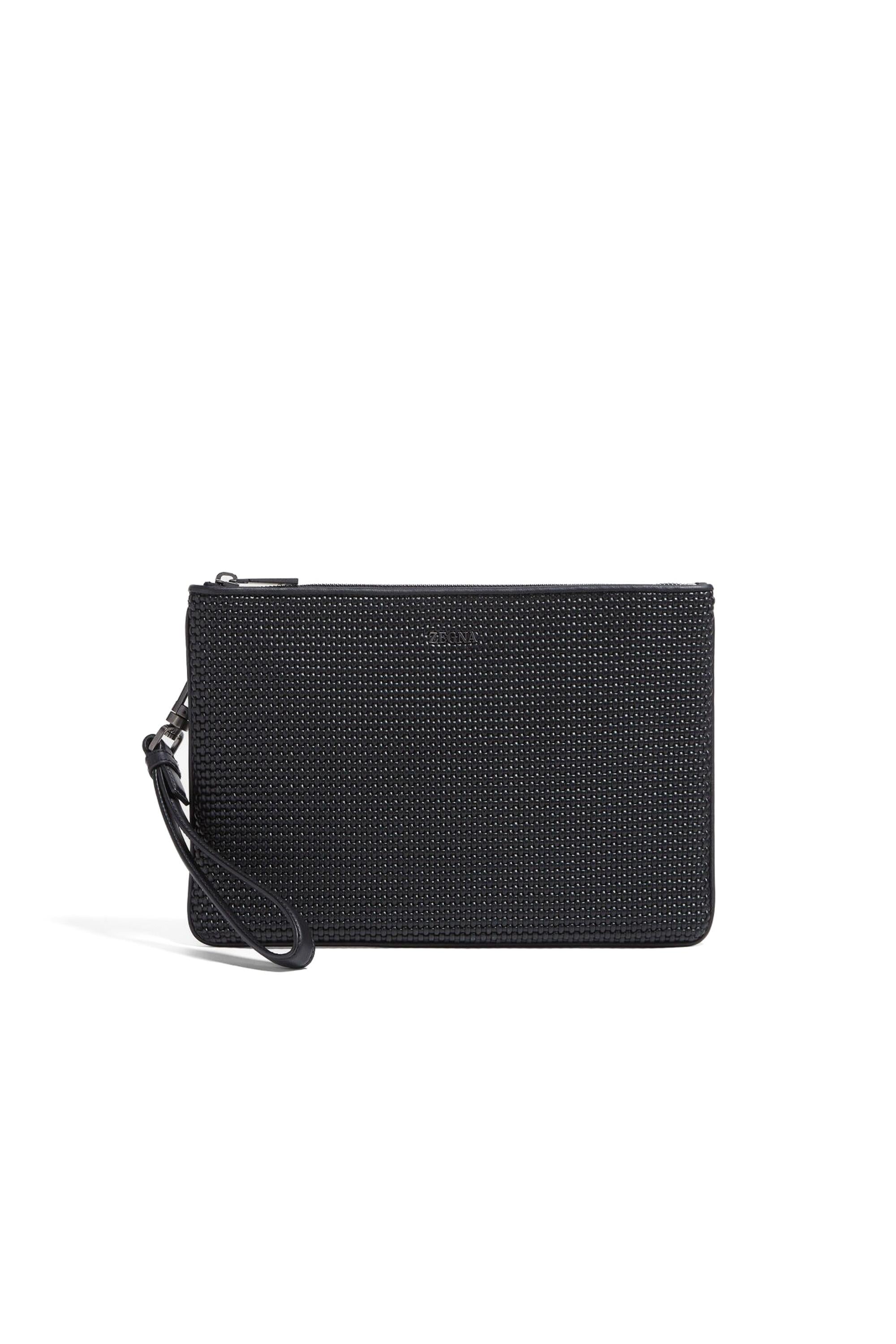 Pouch in pelle tessuta LHPTB C1908Z NER Zegna 