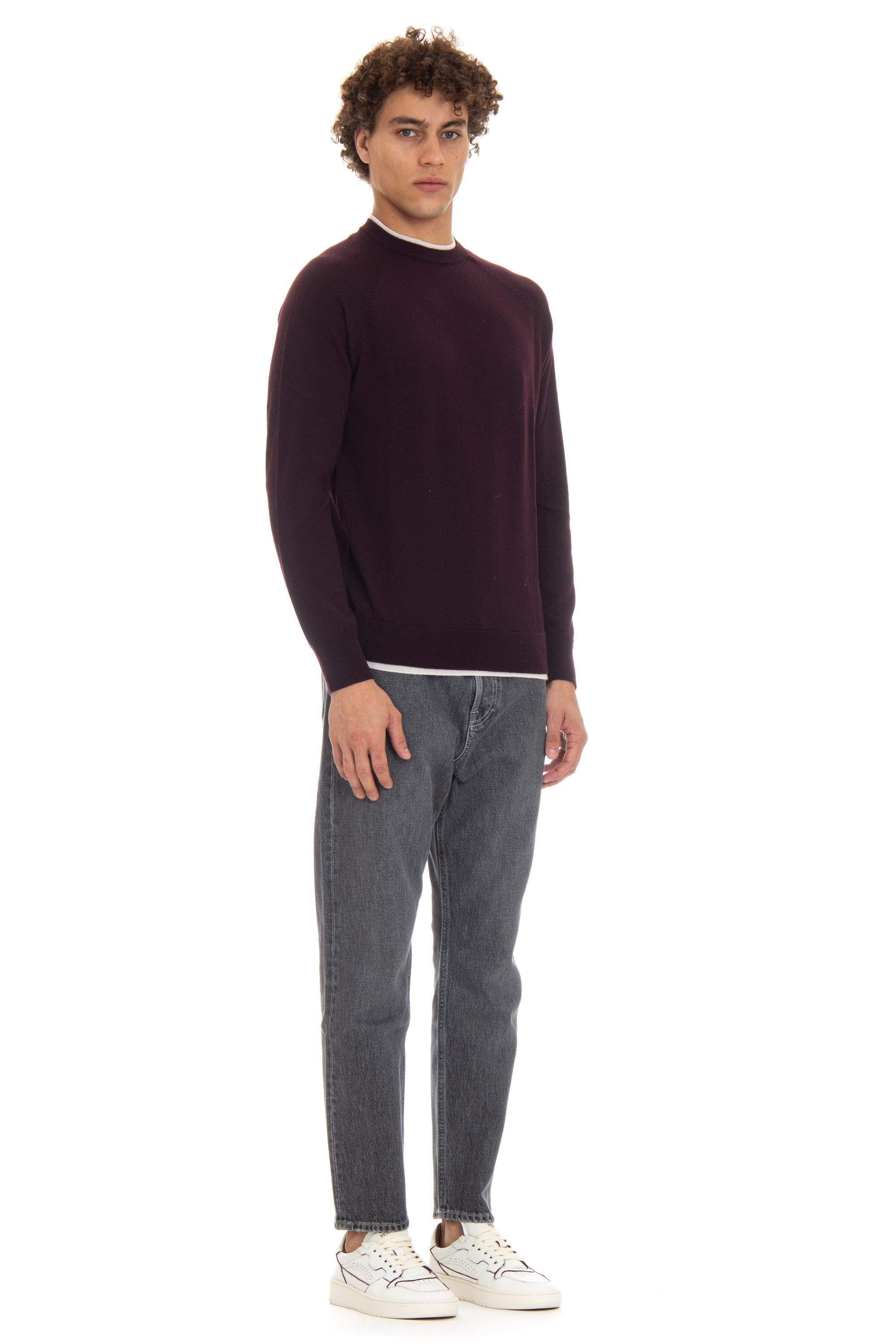 Girocollo in lana con doppi profili e manica raglan J71MAGJ05 MAG0J026/2 24-02 Eleventy 