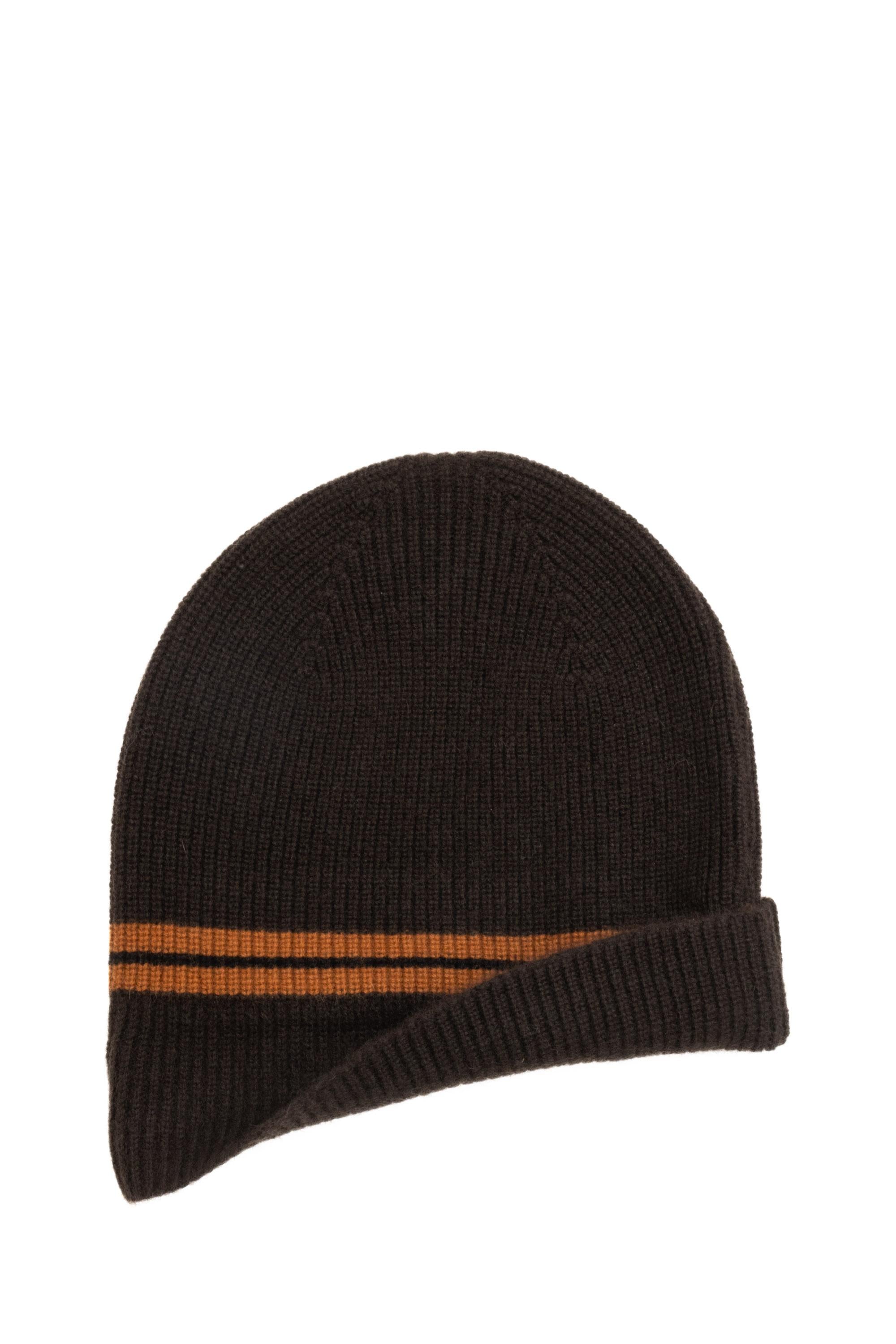 Zegna Cuffia in cashmere a costine RUEAT01A8-BNI/3 M09 