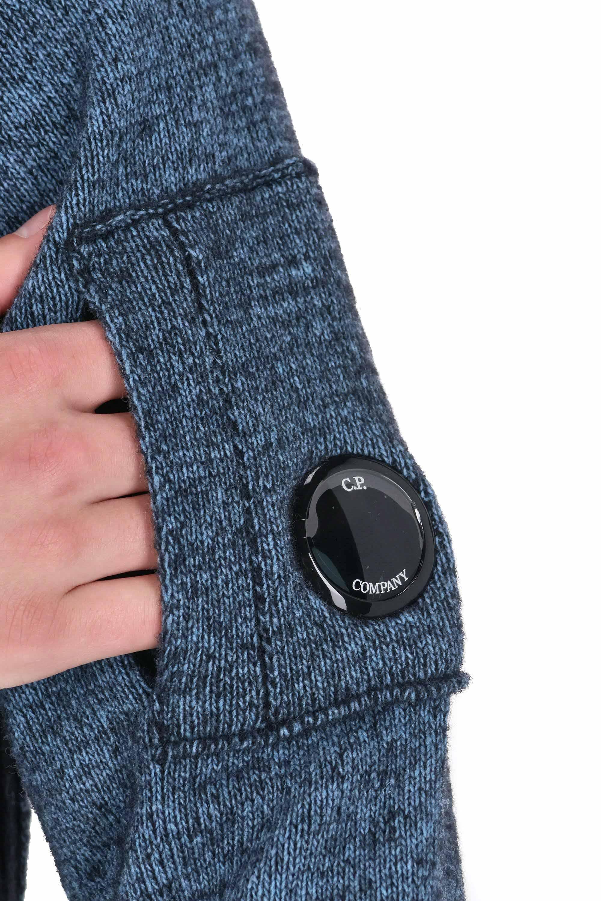 CP Company Maglia-felpa in lana moulinè con cappuccio MKN254A00-6170A 815 