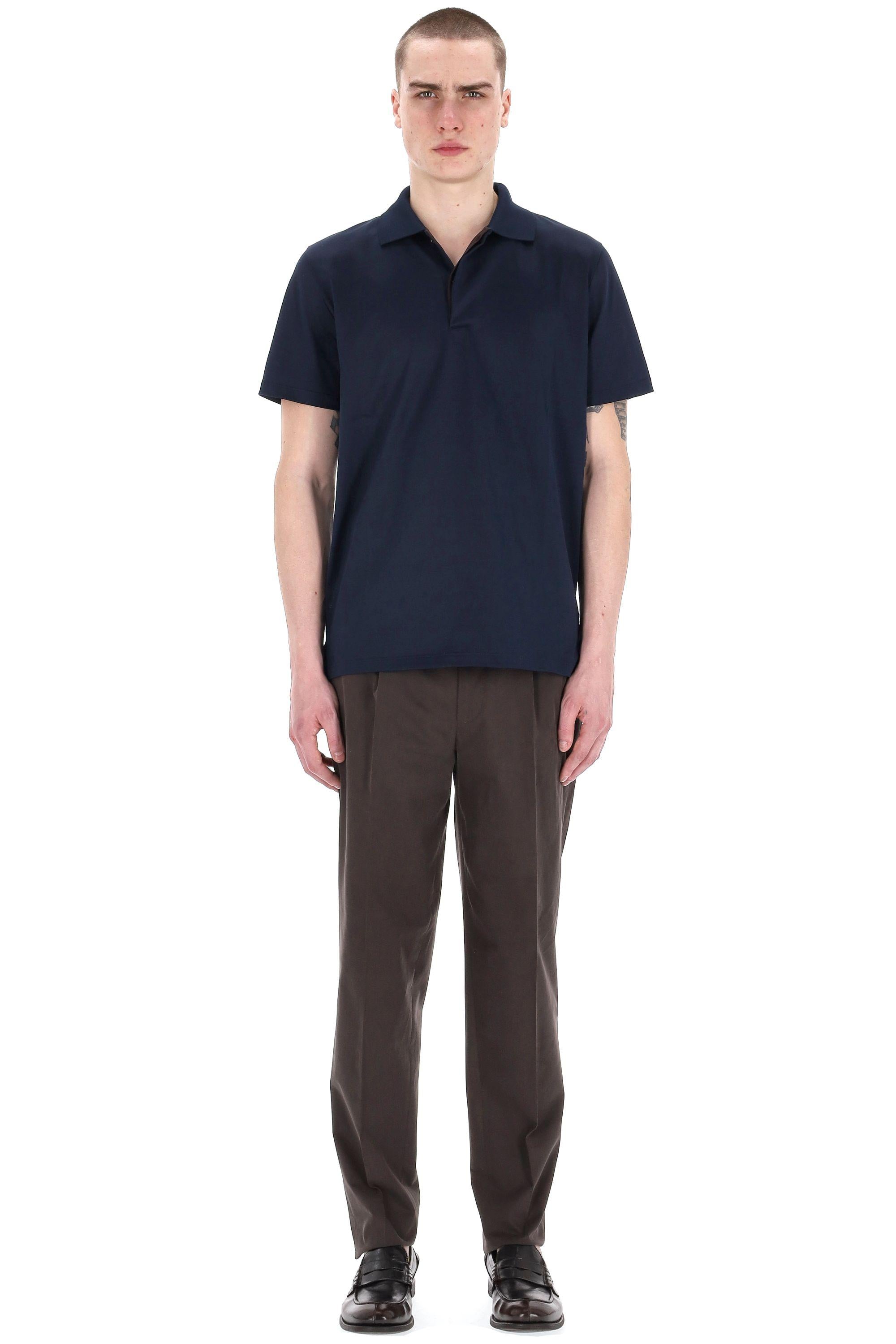 Polo in jersey di cotone "Fresco" RONALD-JCL BLU NAVY Moorer 