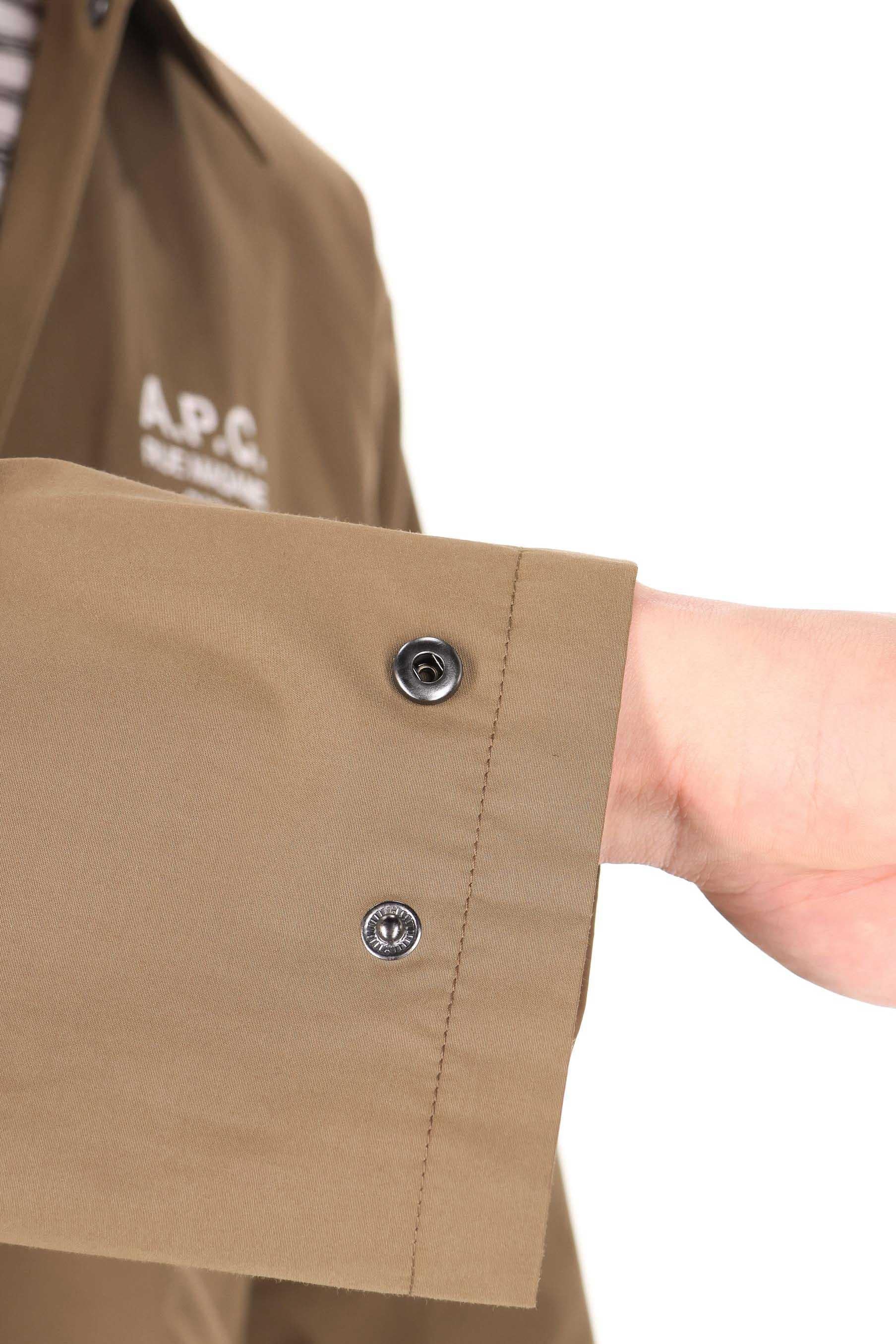 A.P.C. Overshirt in misto cotone con logo A.P.C PSALQ-H02960 CAC-MARRON GLACE 