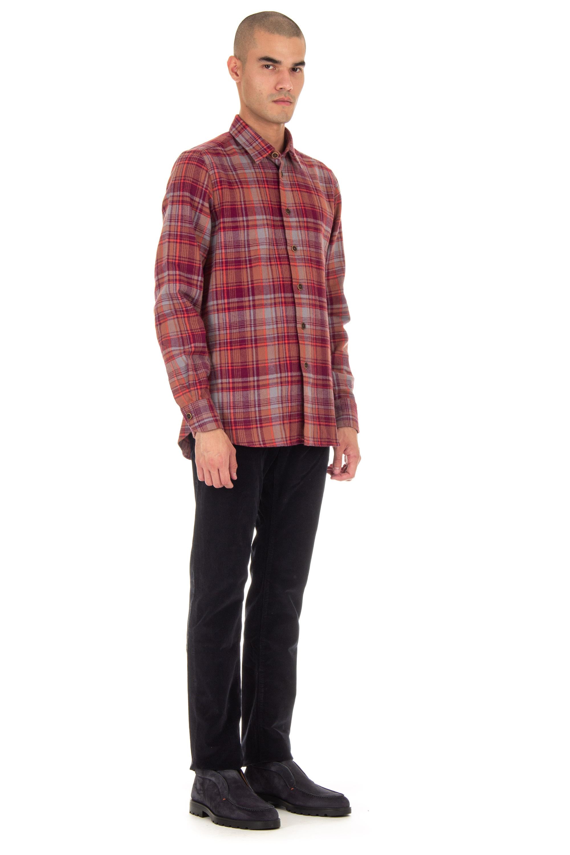 Overshirt in flanella check 17029/2 3 Borriello 