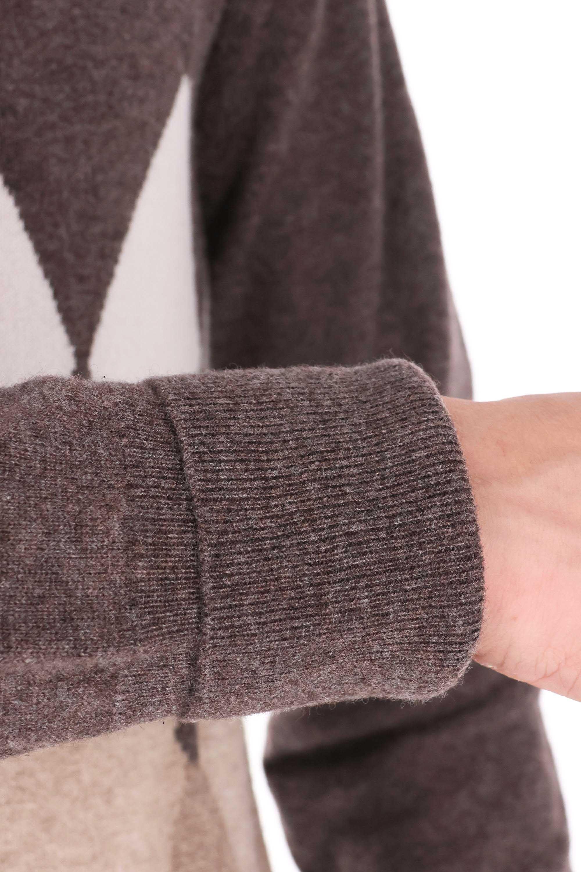 Ballantyne Maglia full zip in puro cashmere motivo argyle B2K036 12KA8 94500 