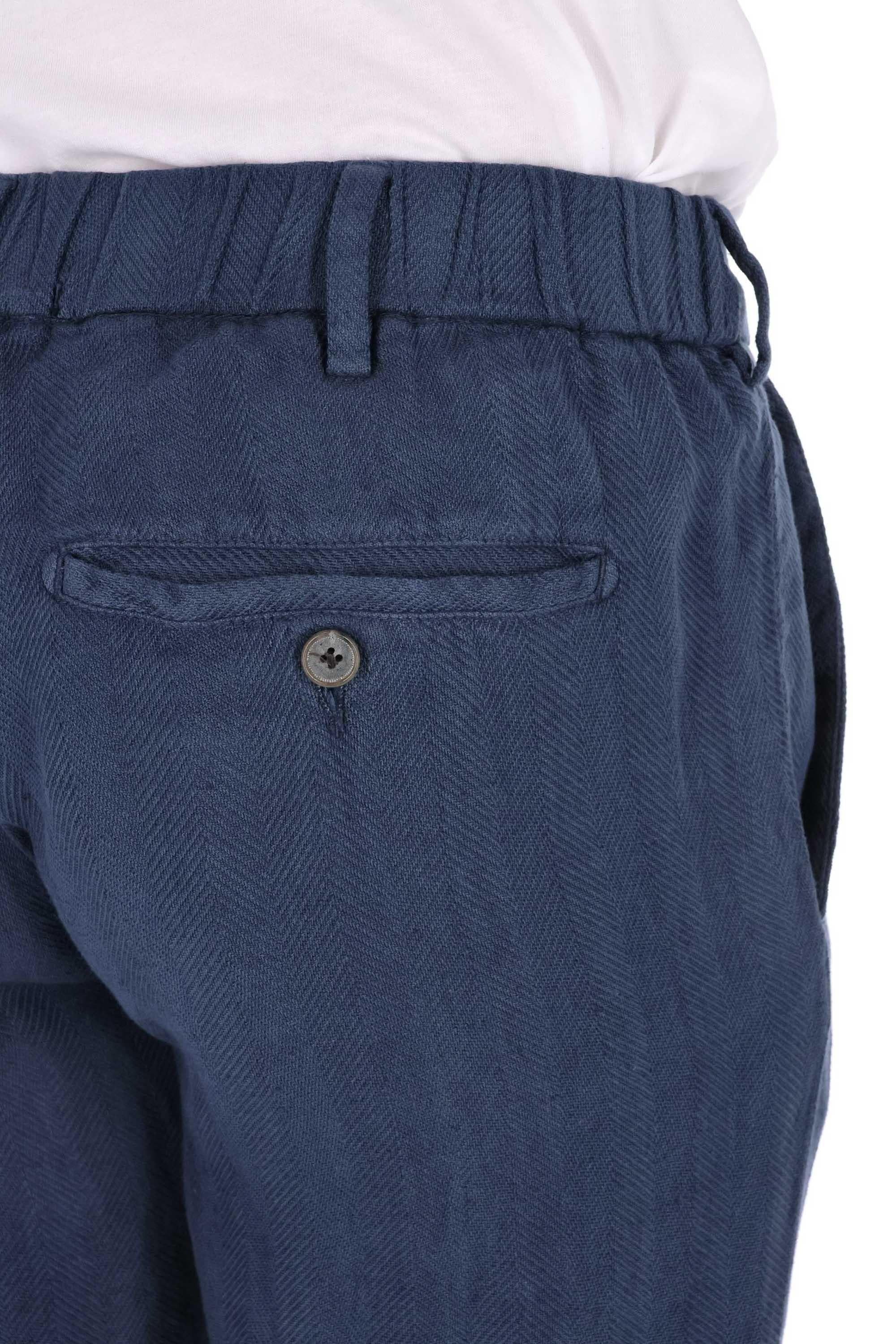 Pantalone a spina di pesce in cotone-lino Apollo 25M12L 78 031 Myths 