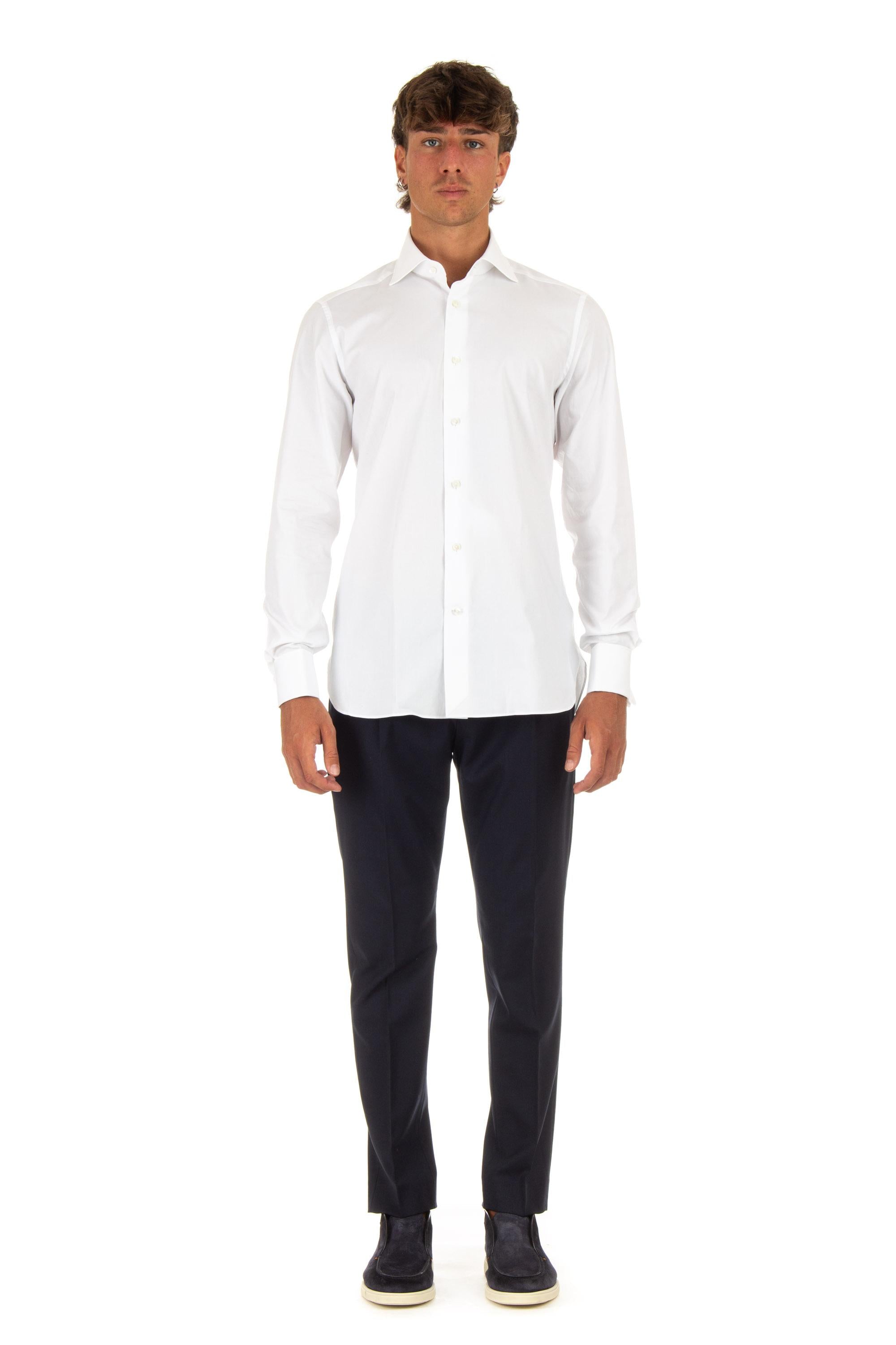 Zegna Camicia in cotone trofeo polsino gemello CT1031 9MS0BA BIA 