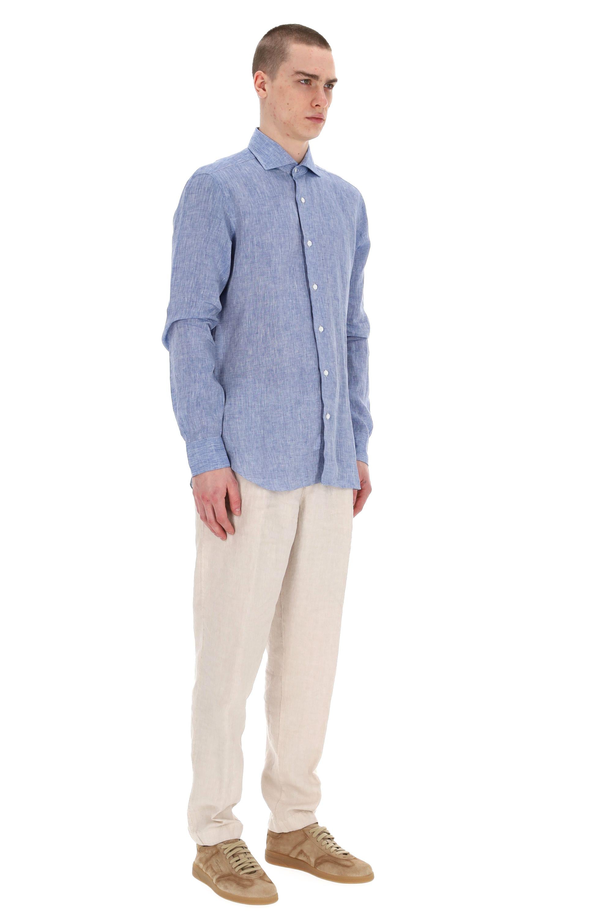 Camicia sartoriale in lino tinta unita linea Dandylife LIU13P0147067.U 0004 Barba 