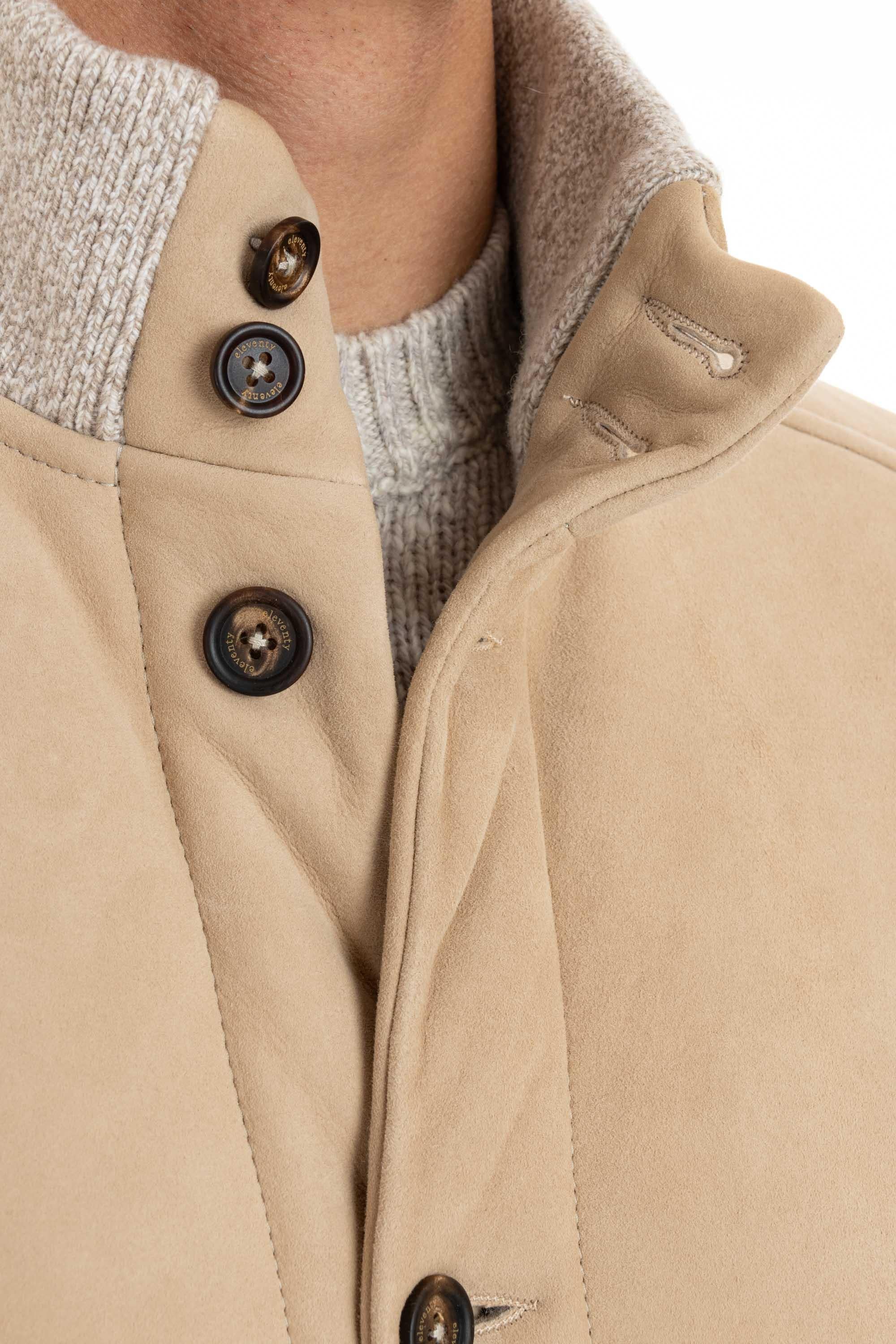 Eleventy Bomber in montone con maniche in maglia J75GBTJ27 SHY0J017 02 
