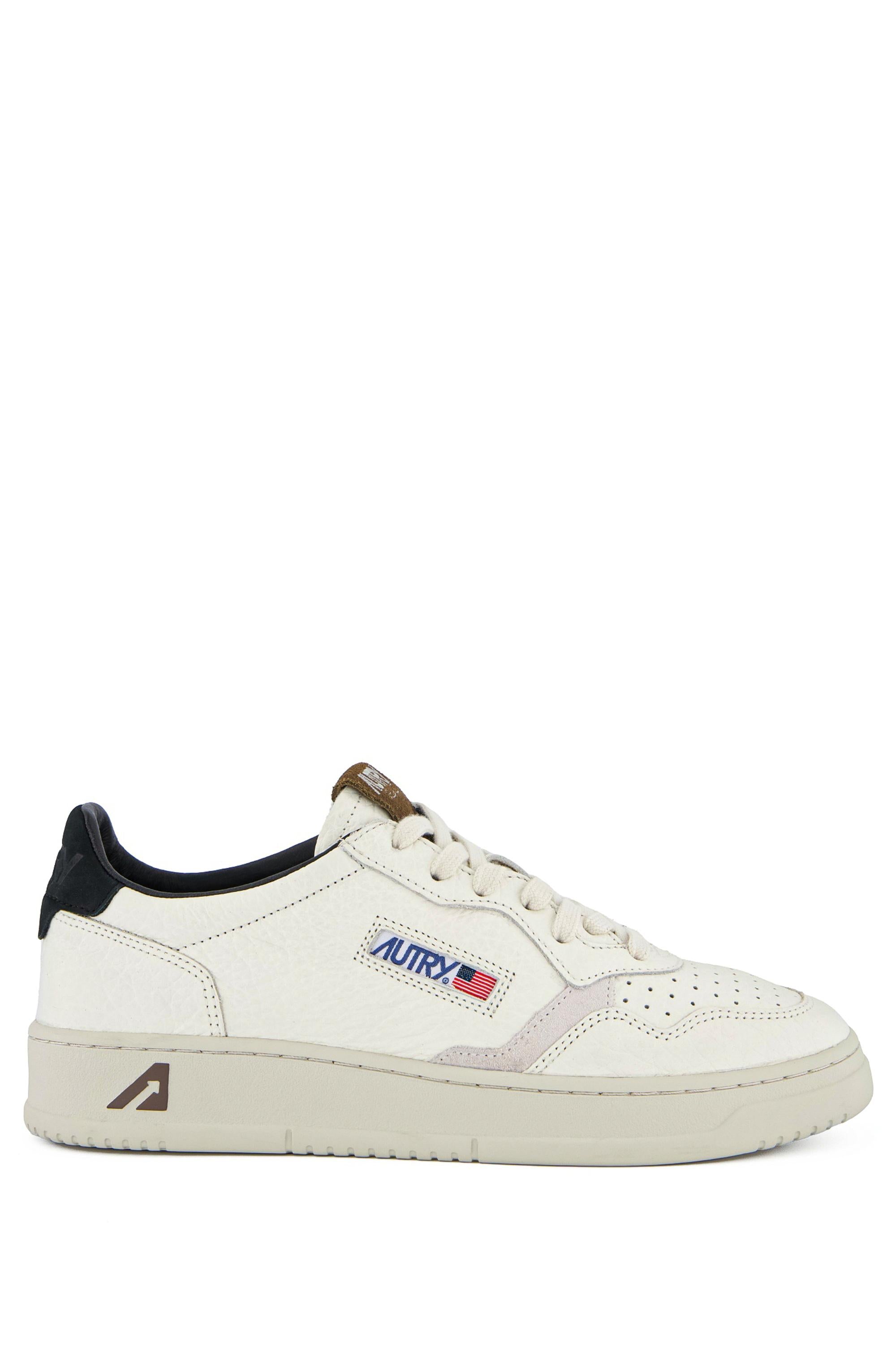 Sneaker Medalist low in pelle effetto elephant talloncino verde scuro AULM LE15 BK/PINECONE Autry 