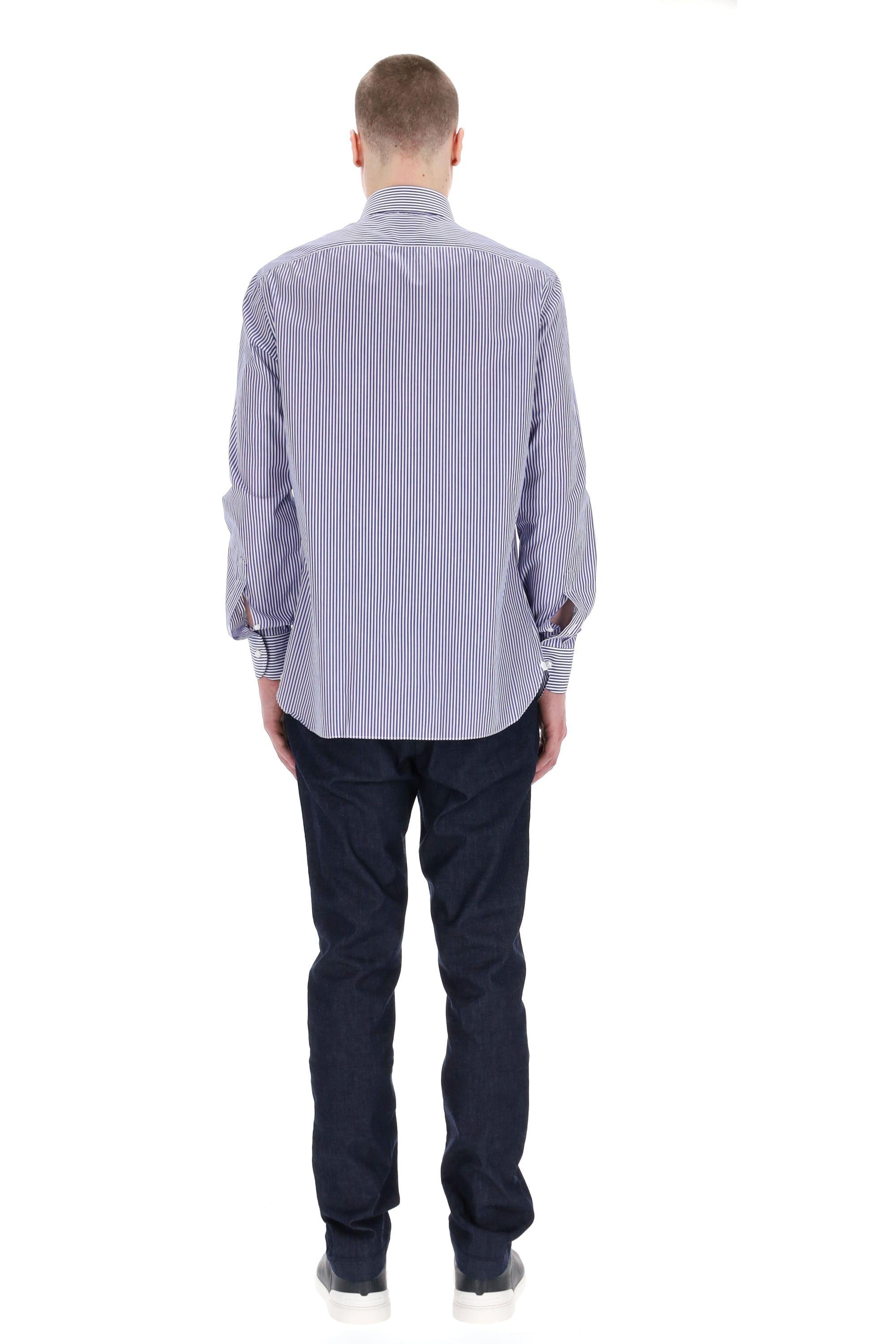 Camicia sartoriale bacchettata in cotone 19021 2 Borriello 