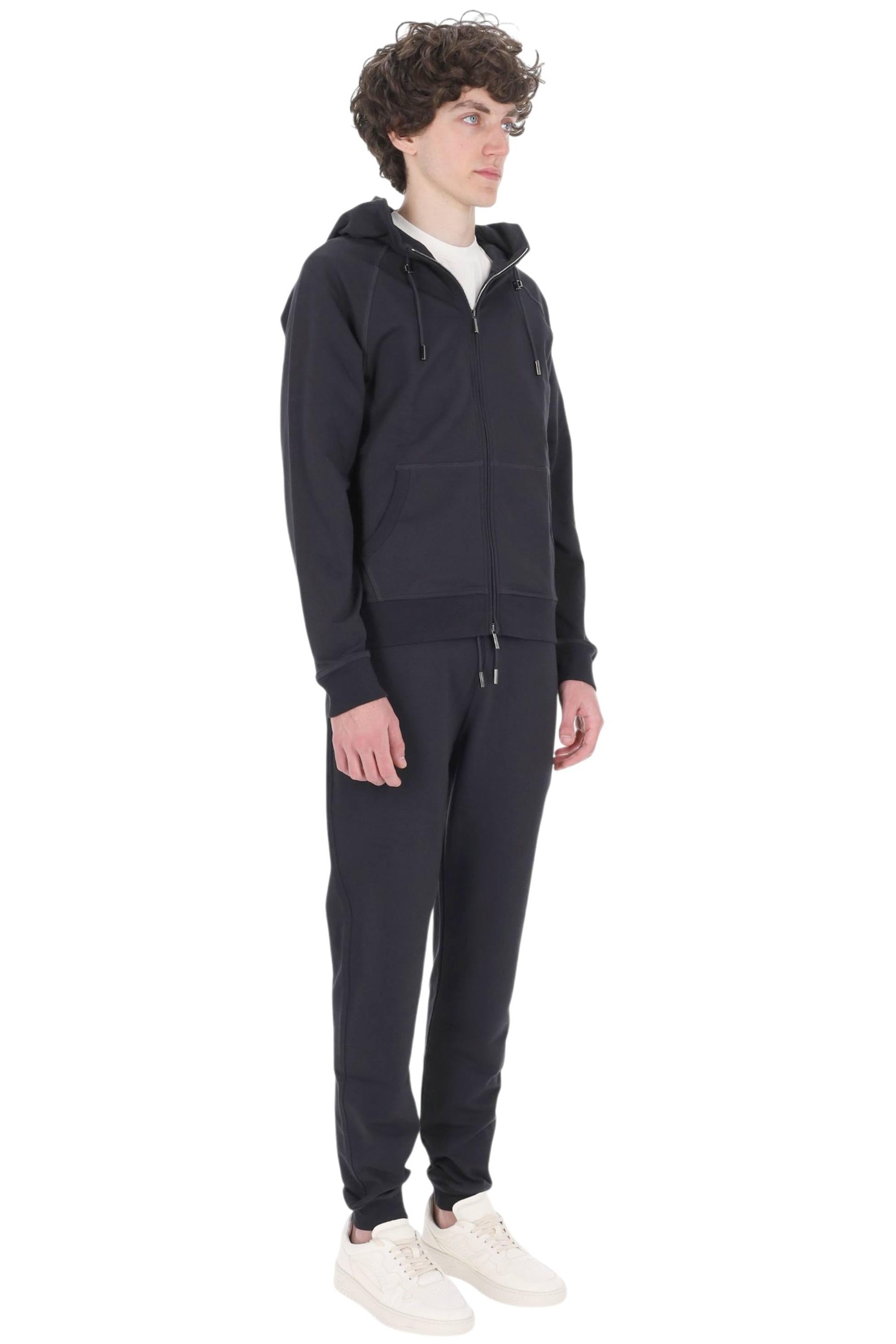 Moorer Felpa coordinata con pantalone in jersey di cotone NORCIA TUTA-RAF BLU NAVY 