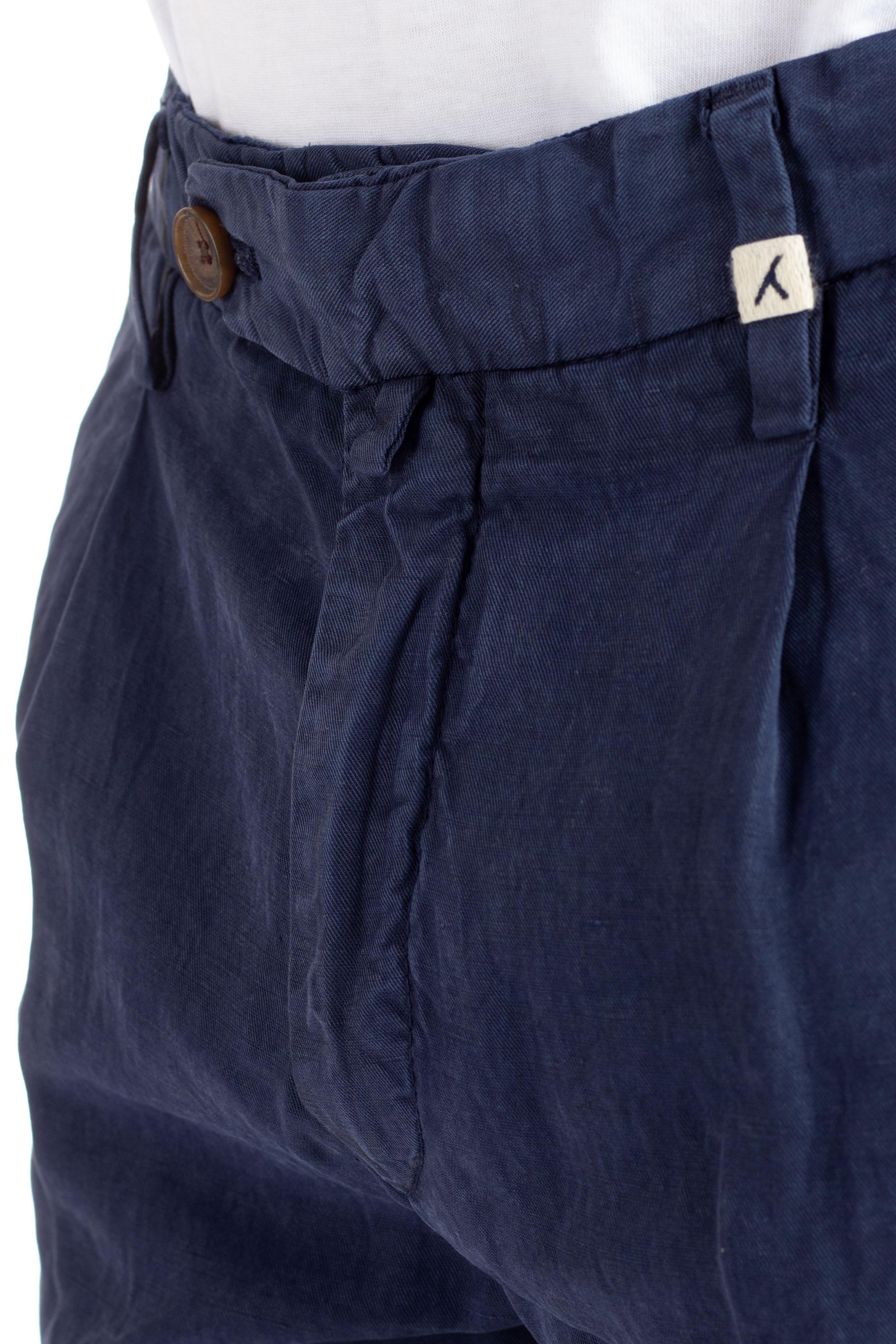 Pantalone chino in cotone-lino mod. Zeus 24M19L 80 03 Myths 
