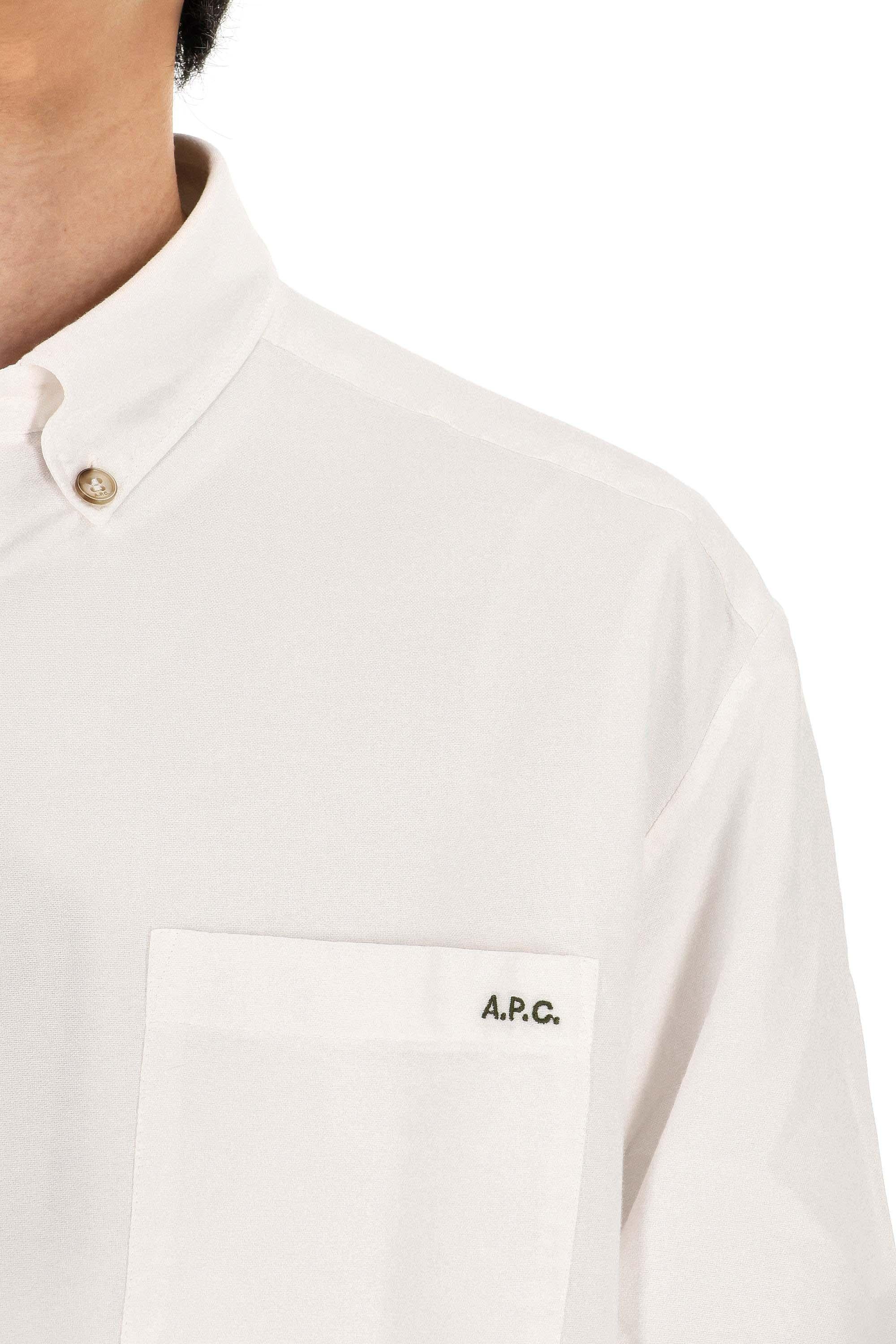 A.P.C. Camicia in piquet di cotone con taschino Relax fit COHAH-H12599/2 AAC 