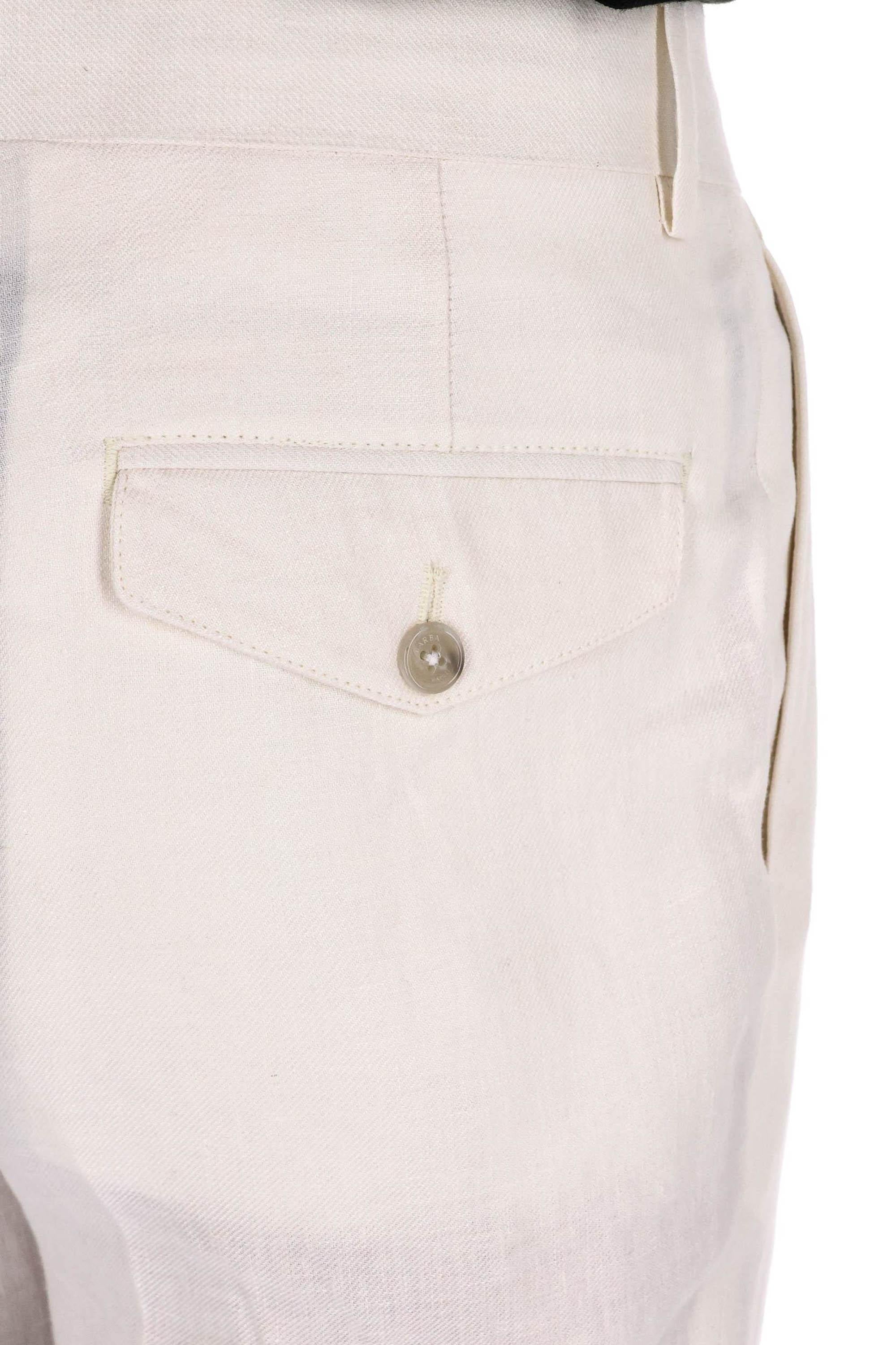 Barba Pantalone in cotone-lino mod. Firenze 48029 PANNA 