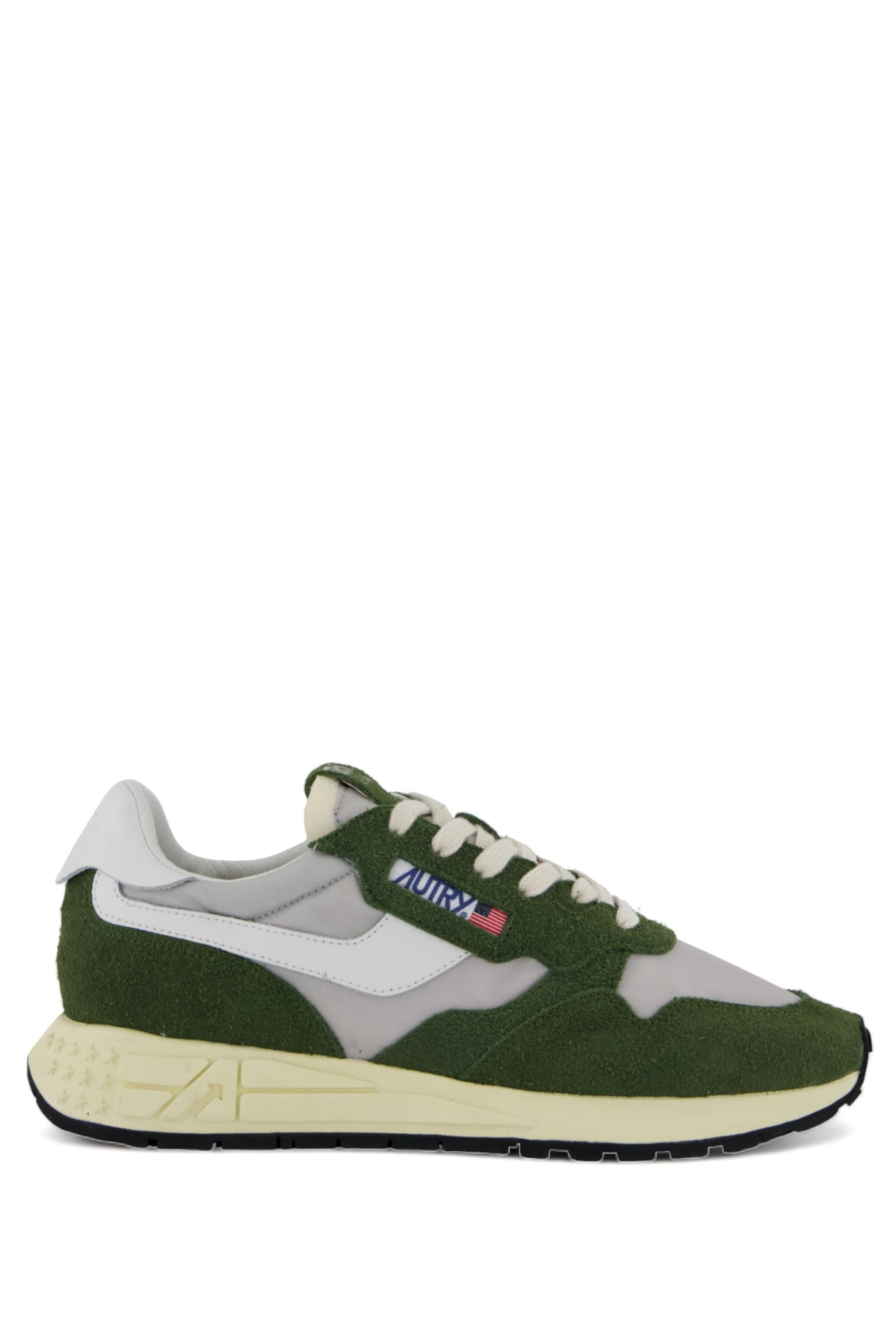 Running Reelwind verde in nylon e camoscio WWLM HN04 CYPRS/WHT Autry 