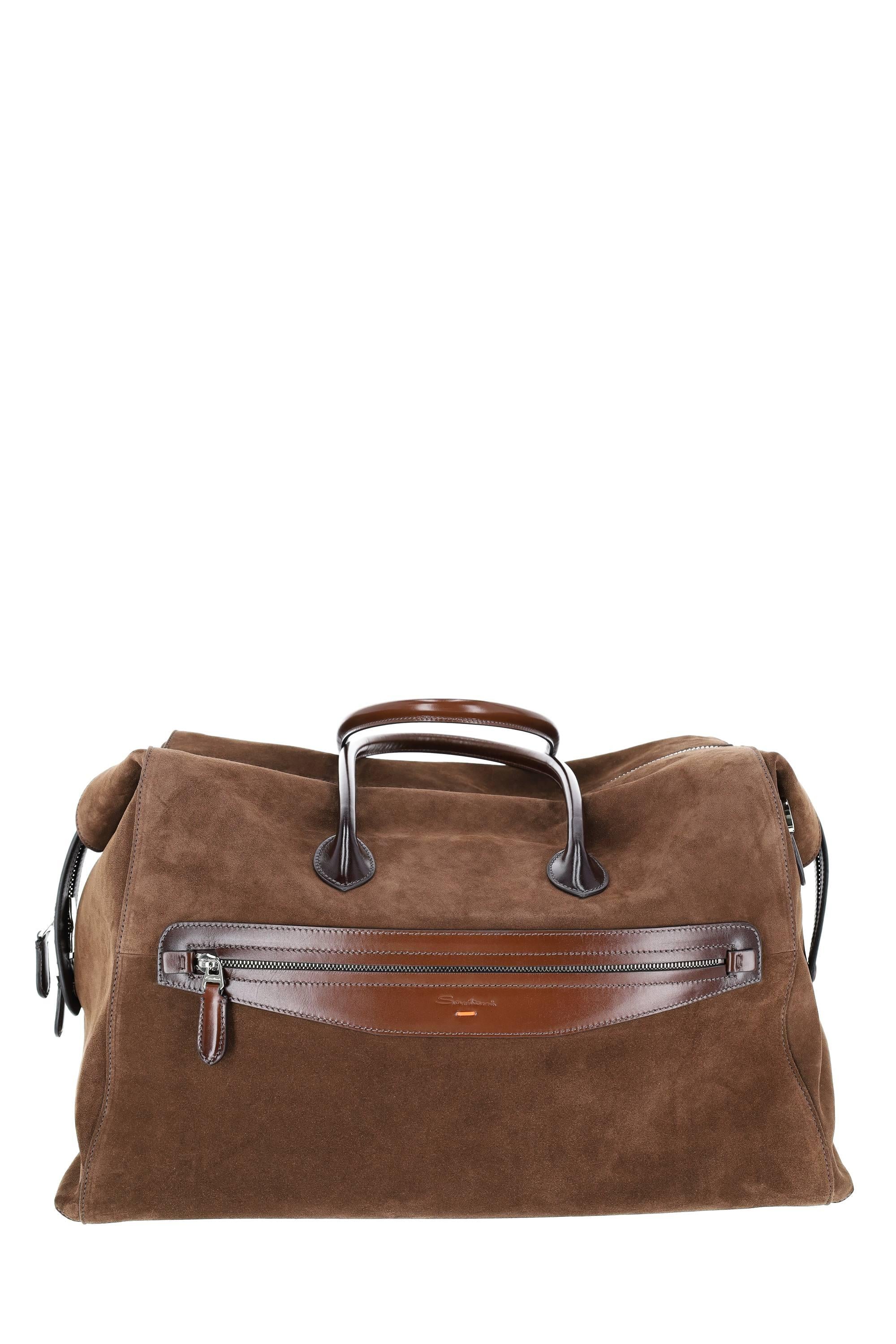 Santoni Borsa da viaggio in pelle scamosciata UIBBA2905BS S23 