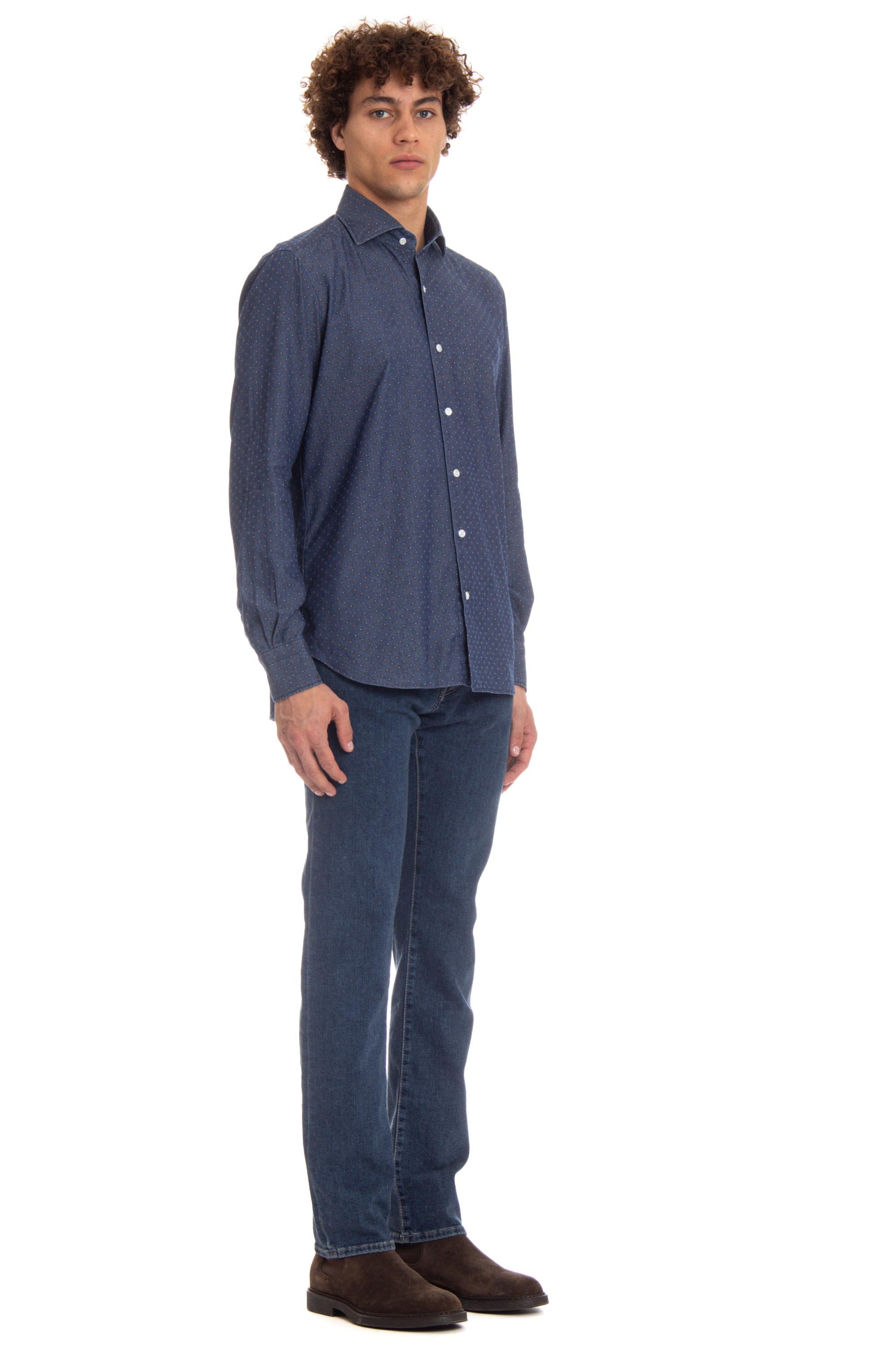 Camicia in denim micro fantasia linea Dandylife LIU13P0144043.U 0001 Barba 