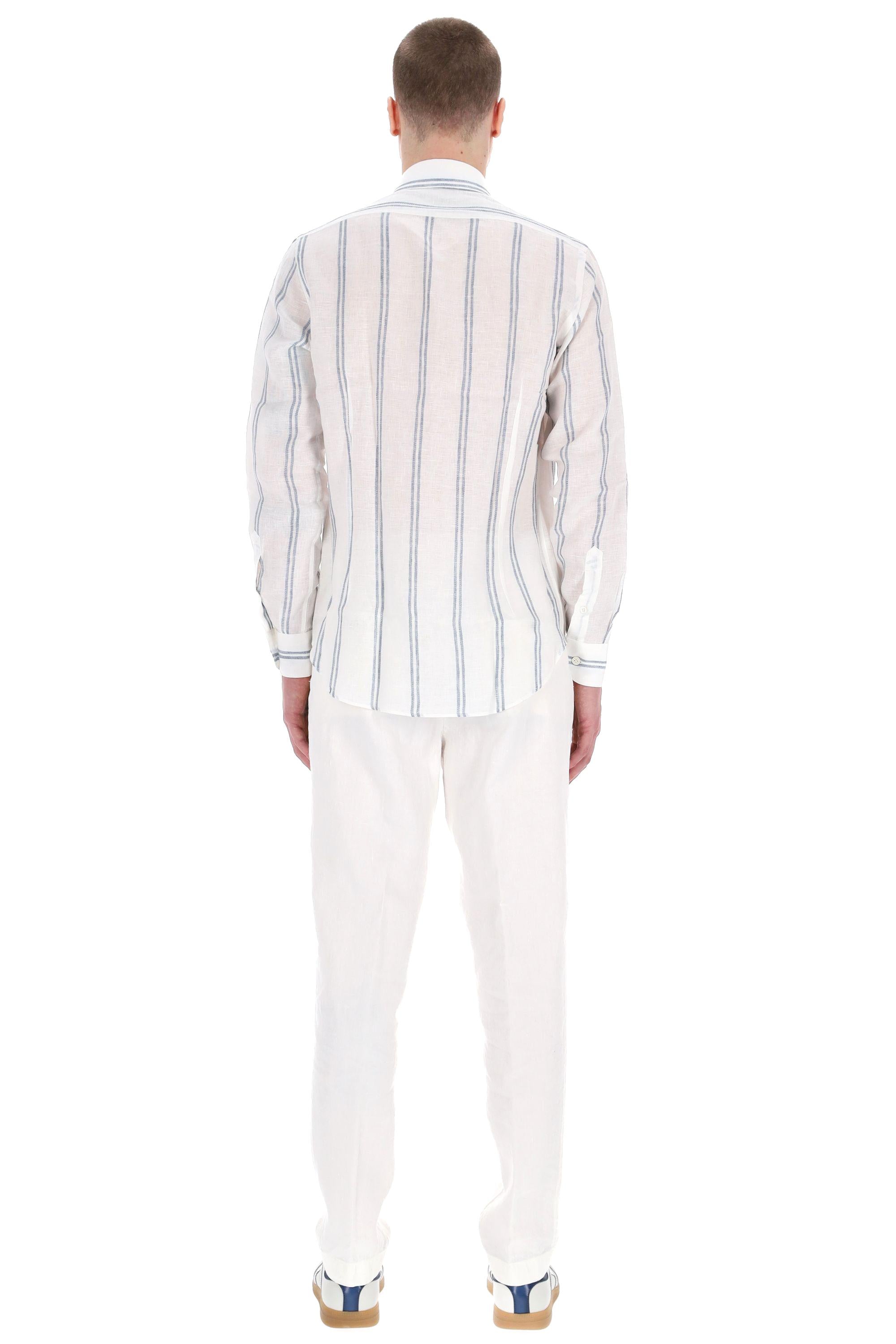 Eleventy Camicia bacchetta special in lino K75CAMH03 TES0K159 01-08 