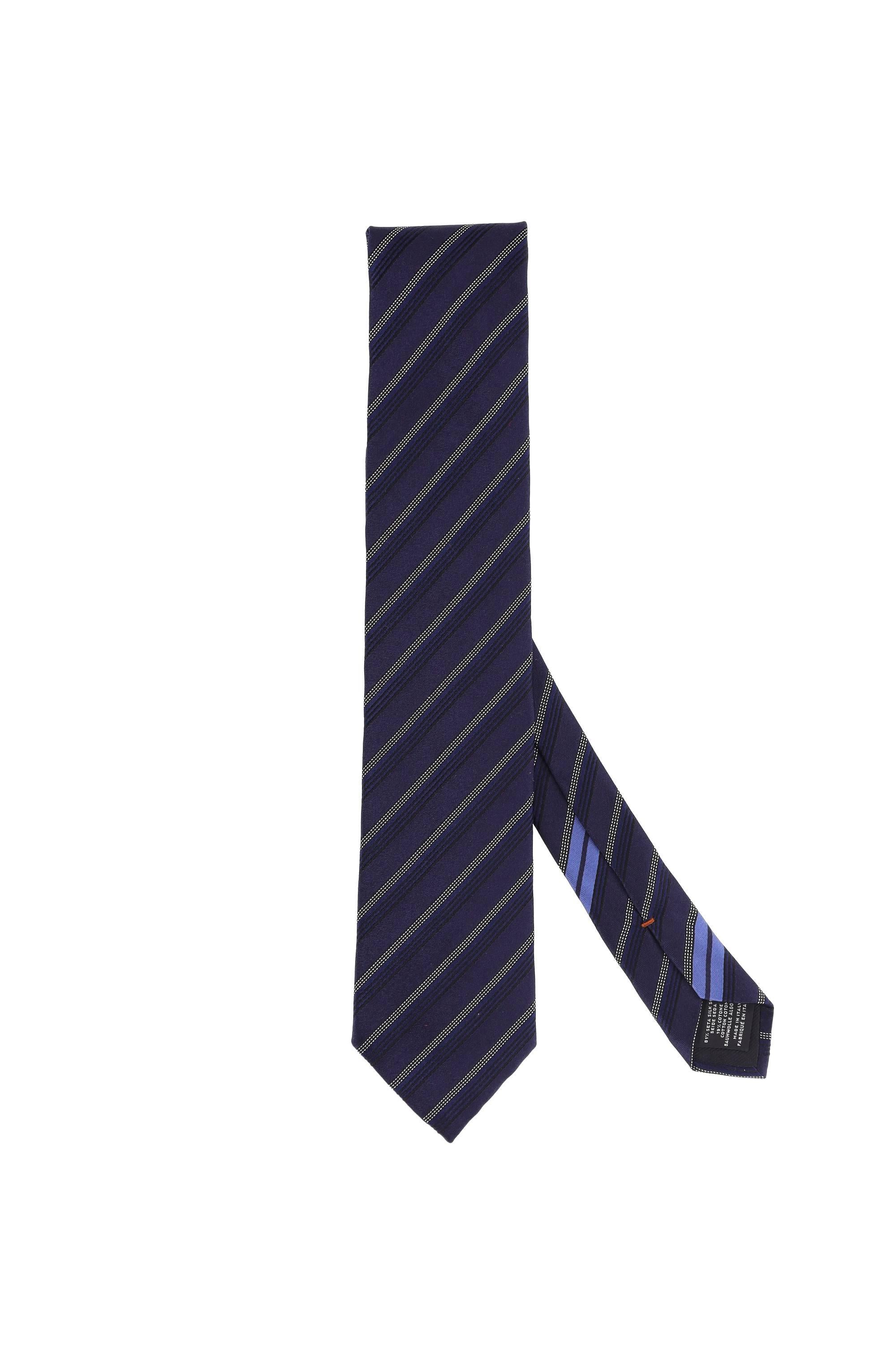 Zegna Cravatta tramata in pura seta Z3C46TA3-1P8 BL1 