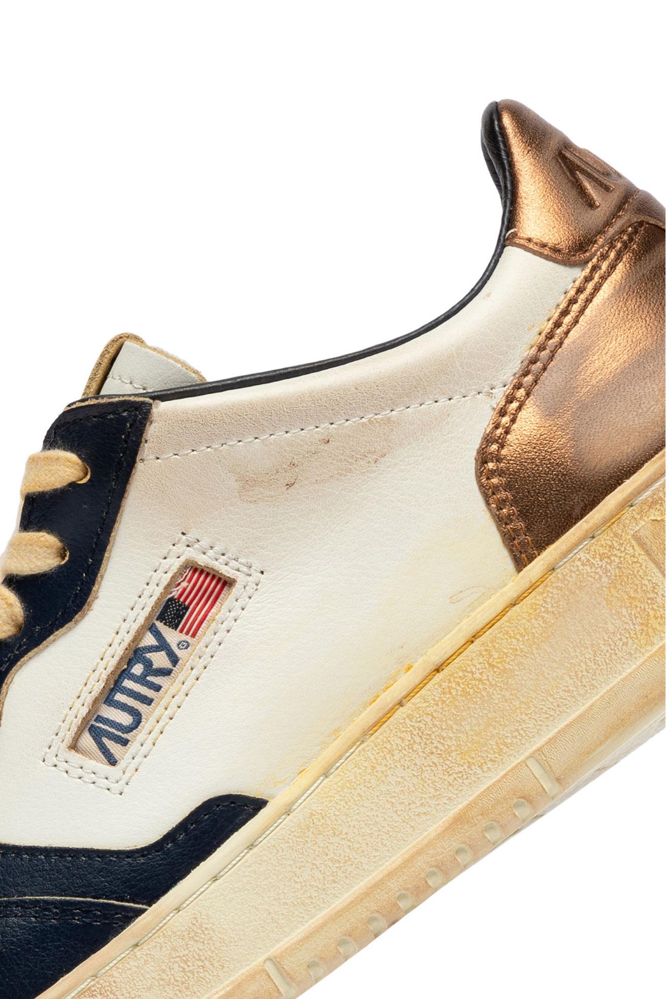 Autry Sneaker Medalist Super Vintage in pelle talloncino bronzo AVLM SV58 WHT/SPA/COPP 