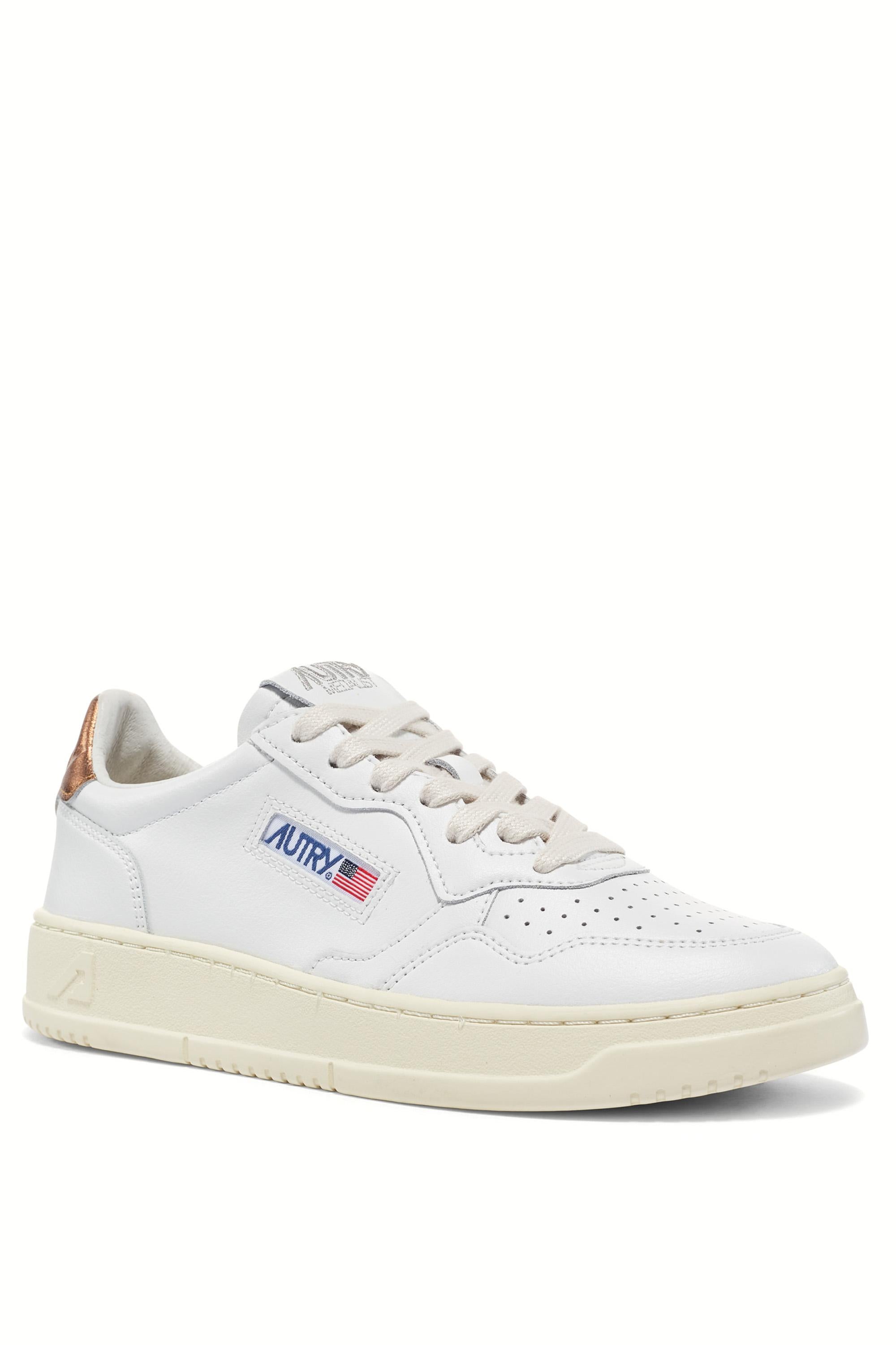 Autry Sneaker donna Medalist in pelle talloncino bronzo AULW LL61 WHT/BRONZE 