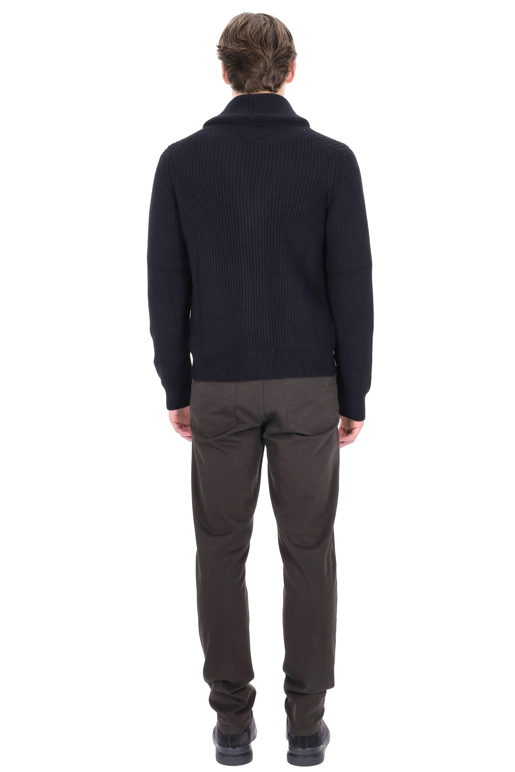 Drumohr Cardigan con collo a scialle in lana merino D5M419PNL-2 785 