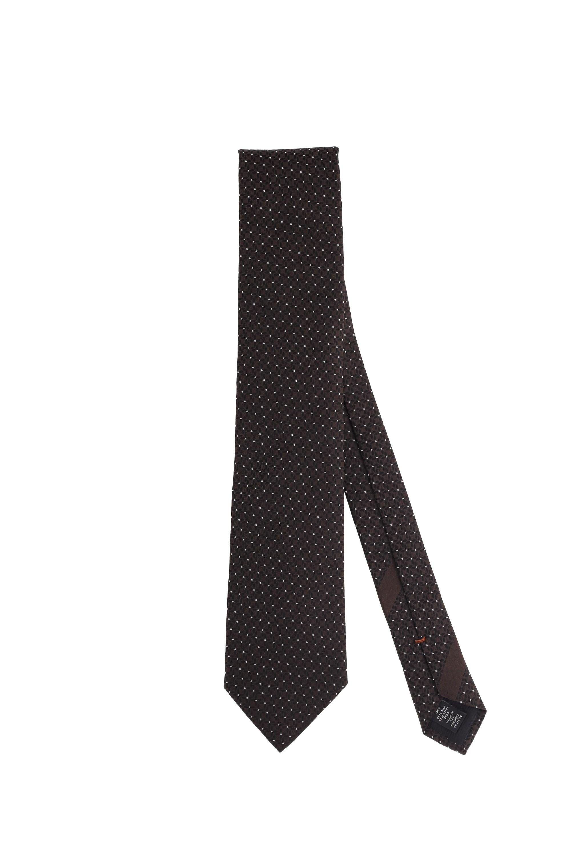 Cravatta micro fantasia RZ8D40TA8-1PF/2 BR1 Zegna 