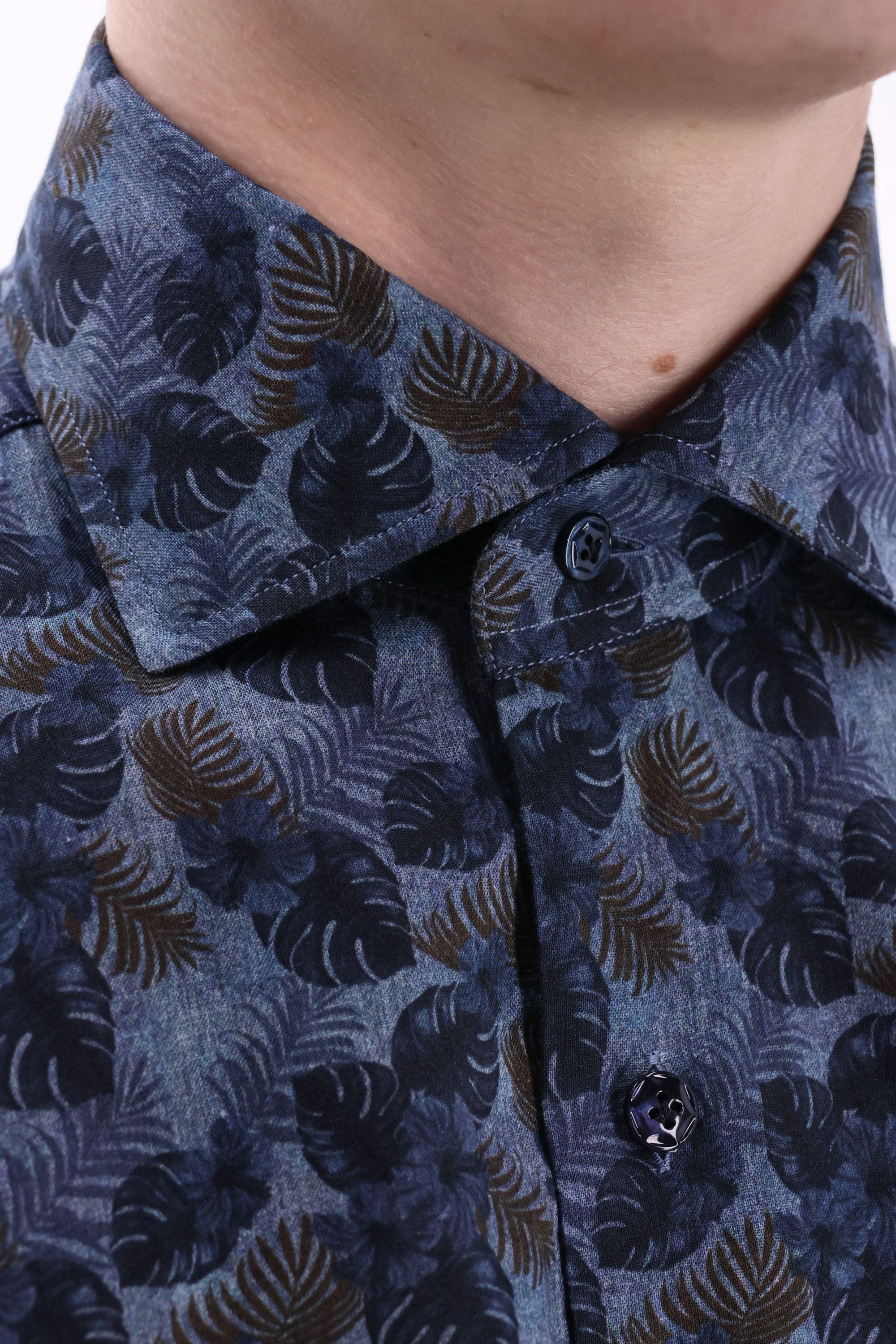 Barba Camicia sartoriale in lino fantasia floreale linea Dandylife LIU13P0147117.U 0001 