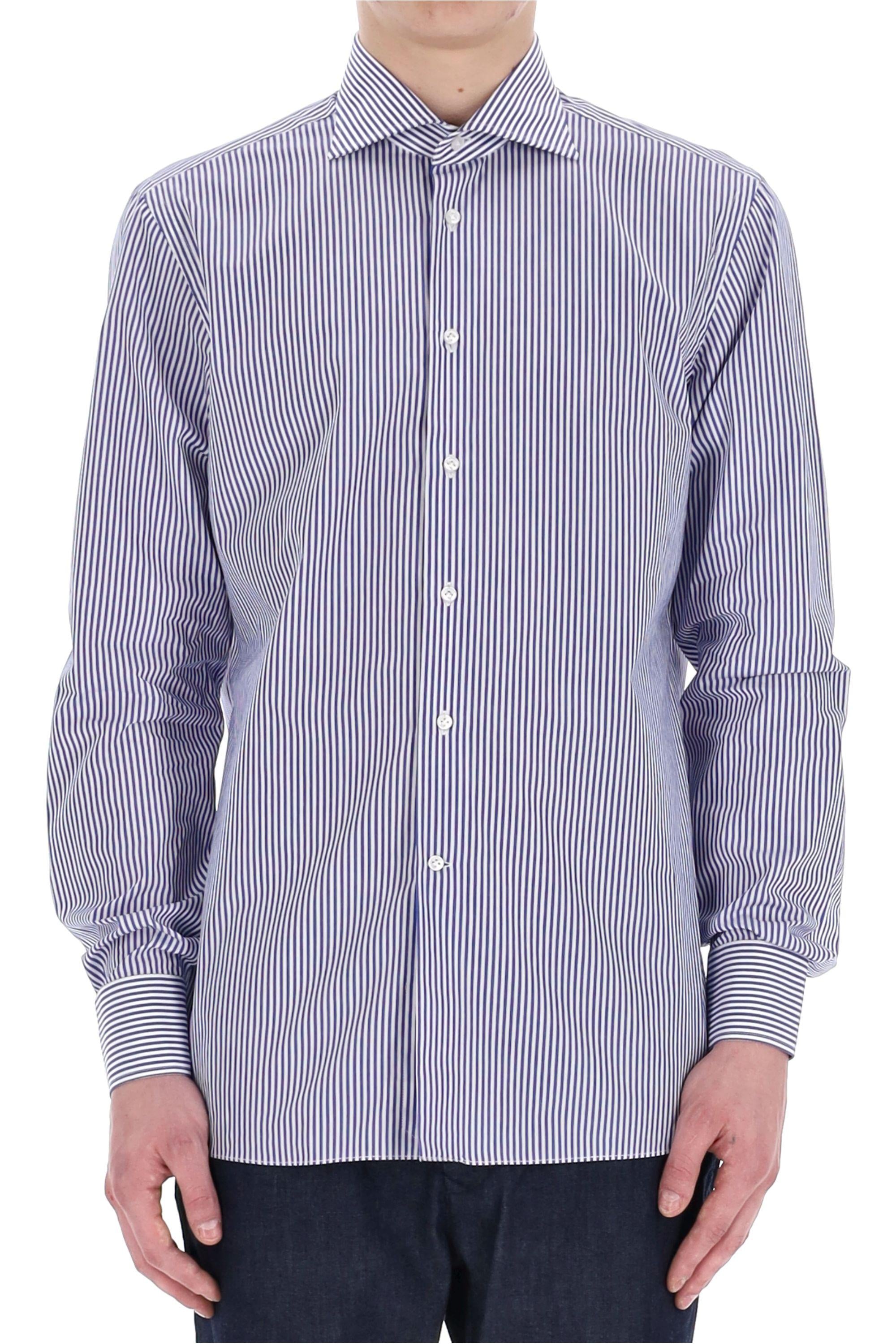 Camicia sartoriale bacchettata in cotone 19021 2 Borriello 