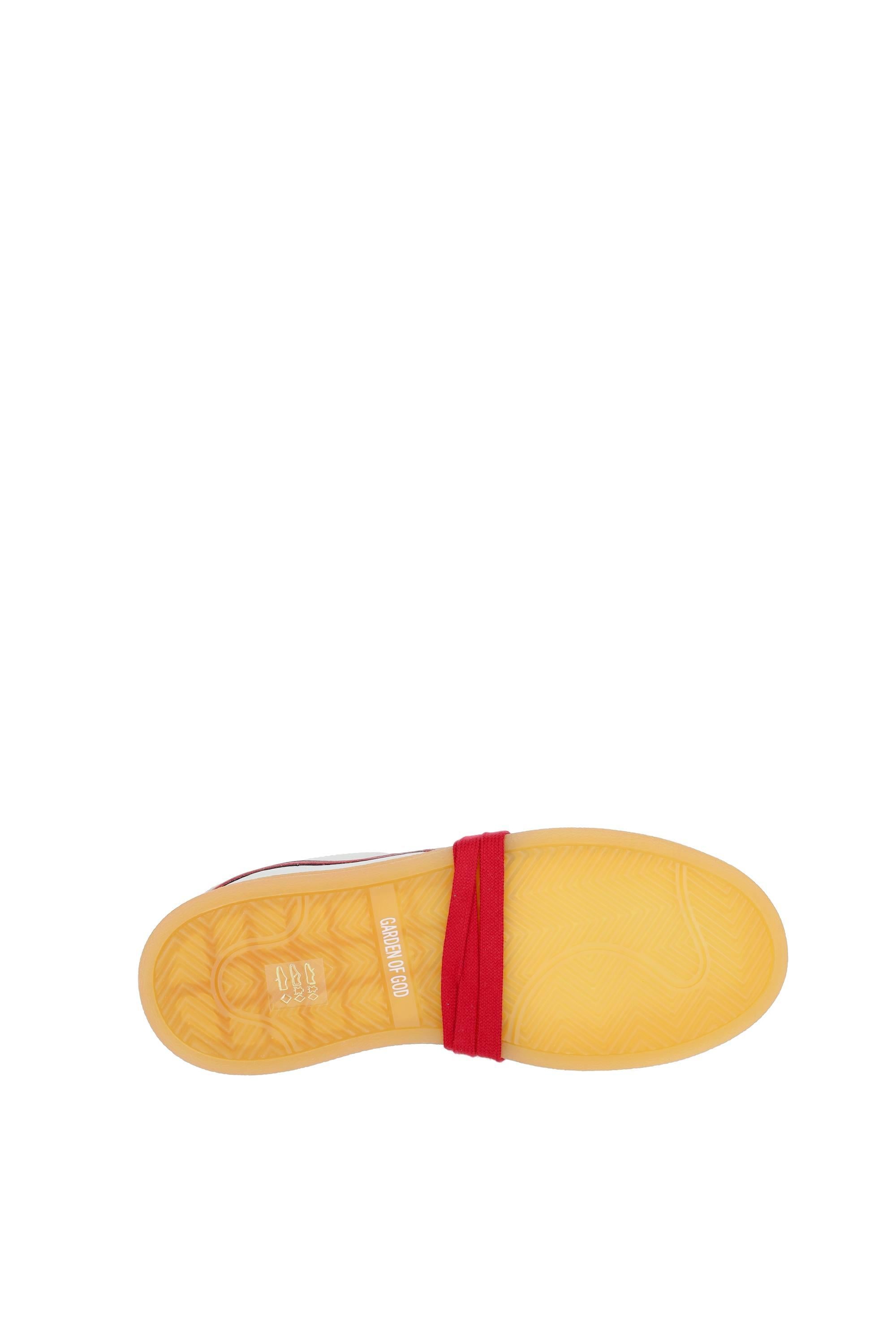 Garden of God Sneaker in pelle e camoscio con dettagli rosso mod. Earth EARTH/2 WHITE/DARK RED 