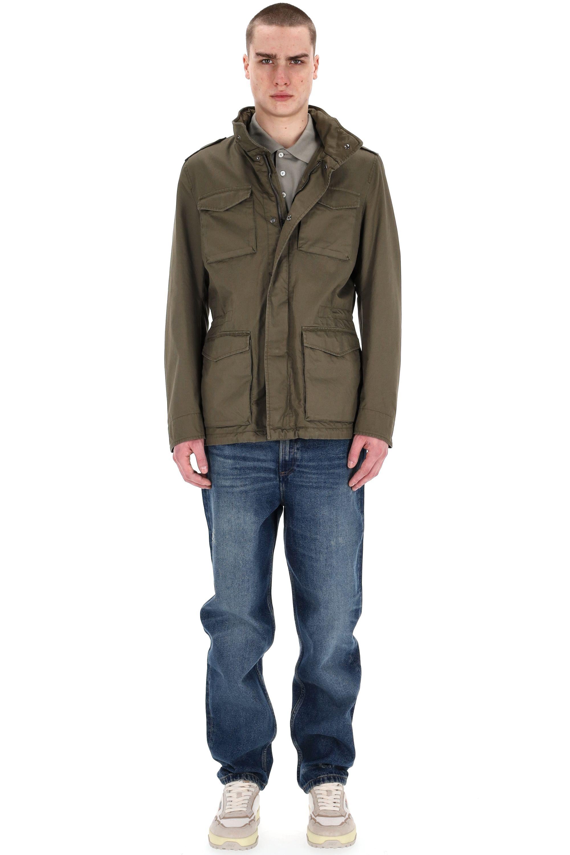 Herno Field jacket in cotone delavè Officina Tessile FI000111U 7730 