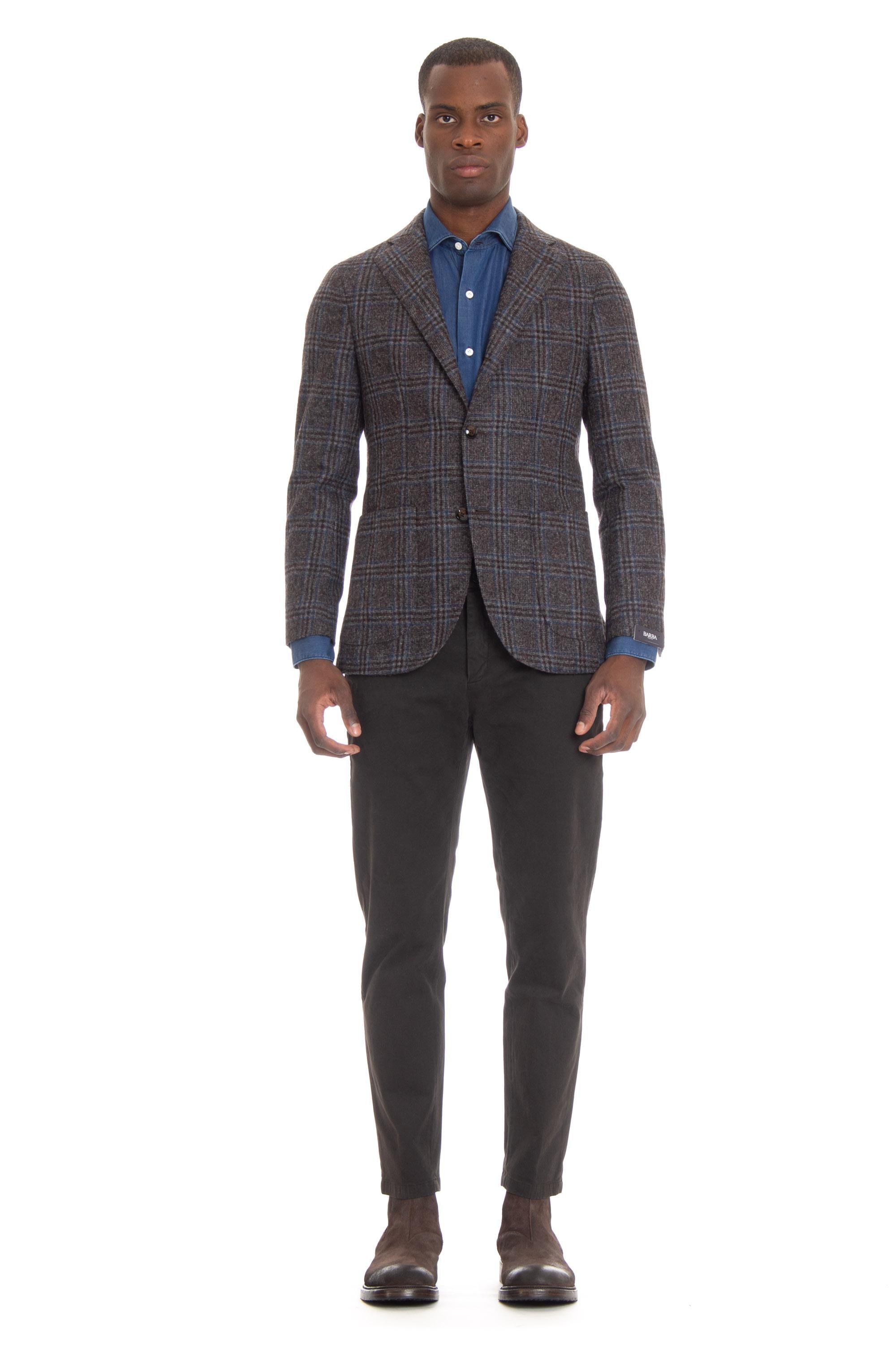 Giacca check in alpaca-lana JJ 38011 MULTICOLOR Barba 