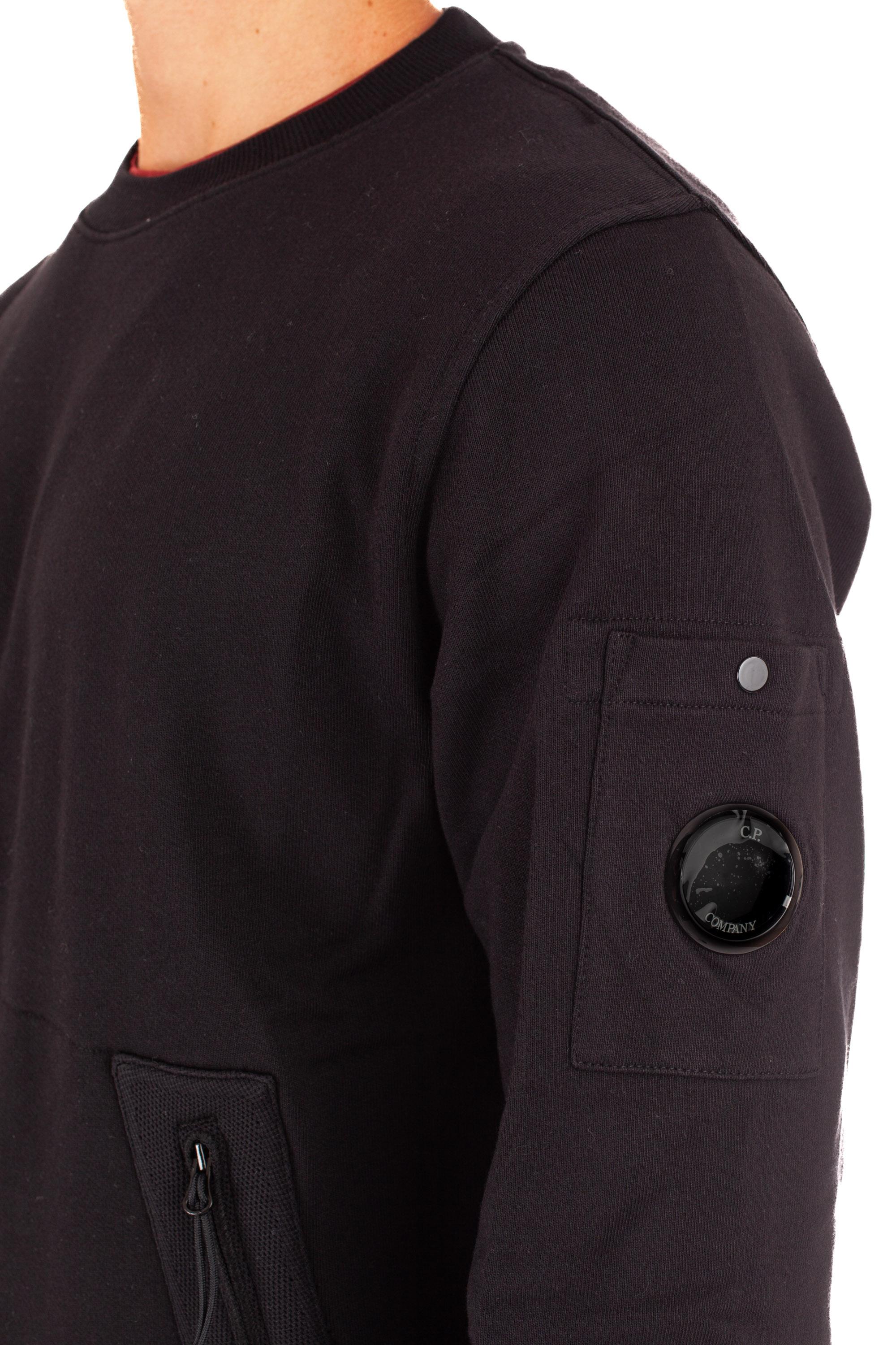 Felpa girocollo con zip frontali oblique CMSS053A 005086W 999 CP Company 