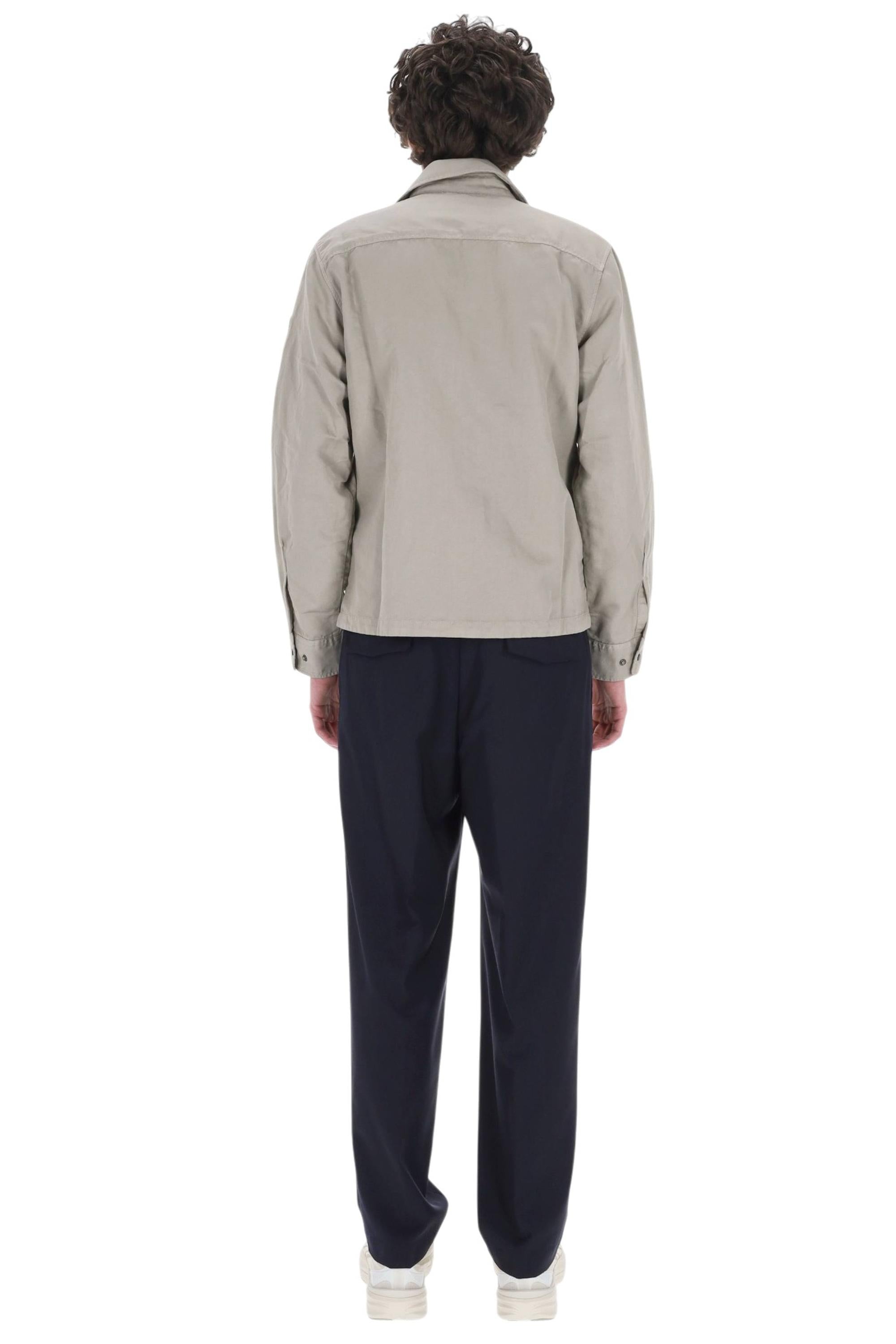 CP Company Overshirt con zip in cotone-lino 20CMOS226A 110626G/2 904 