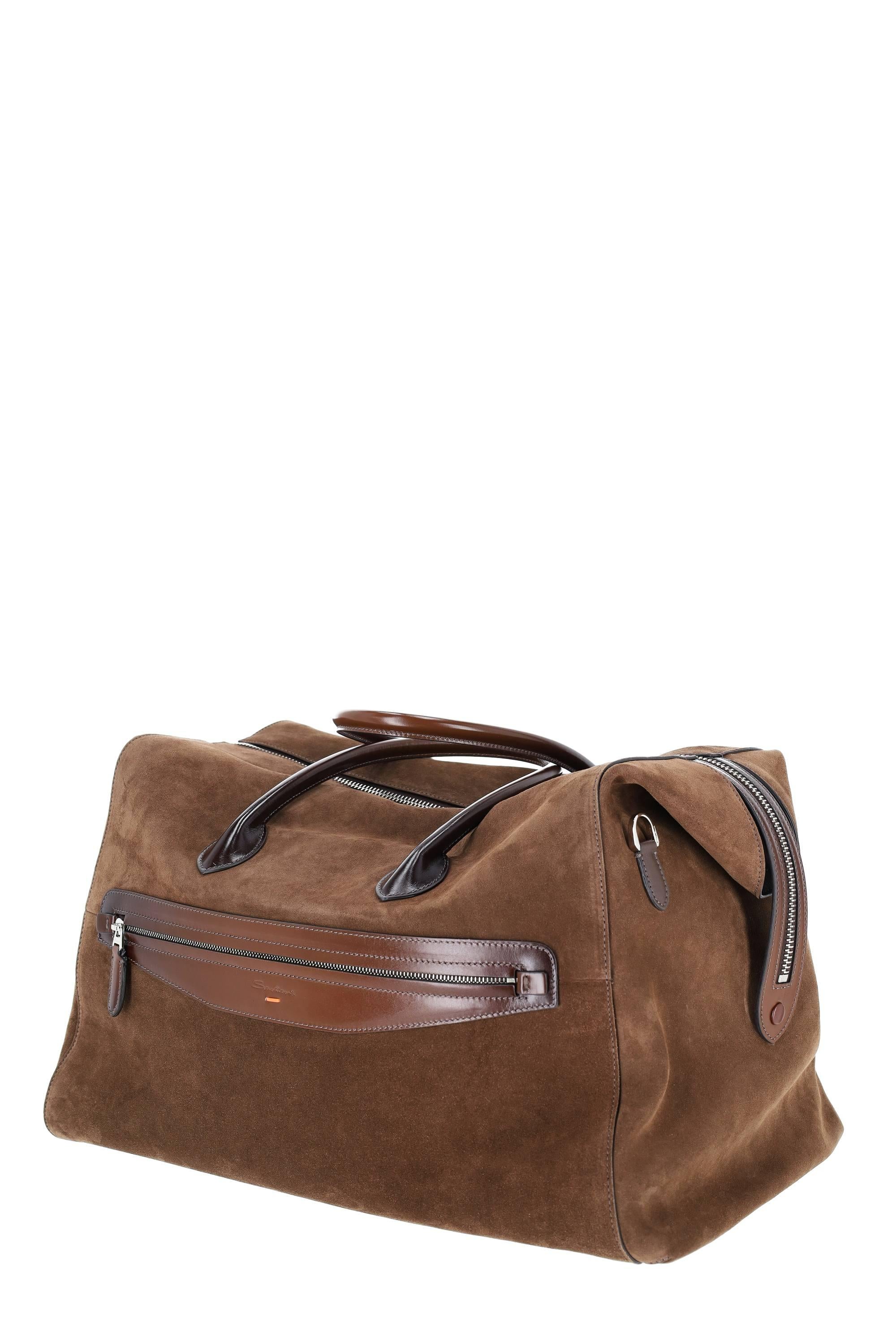 Santoni Borsa da viaggio in pelle scamosciata UIBBA2905BS S23 