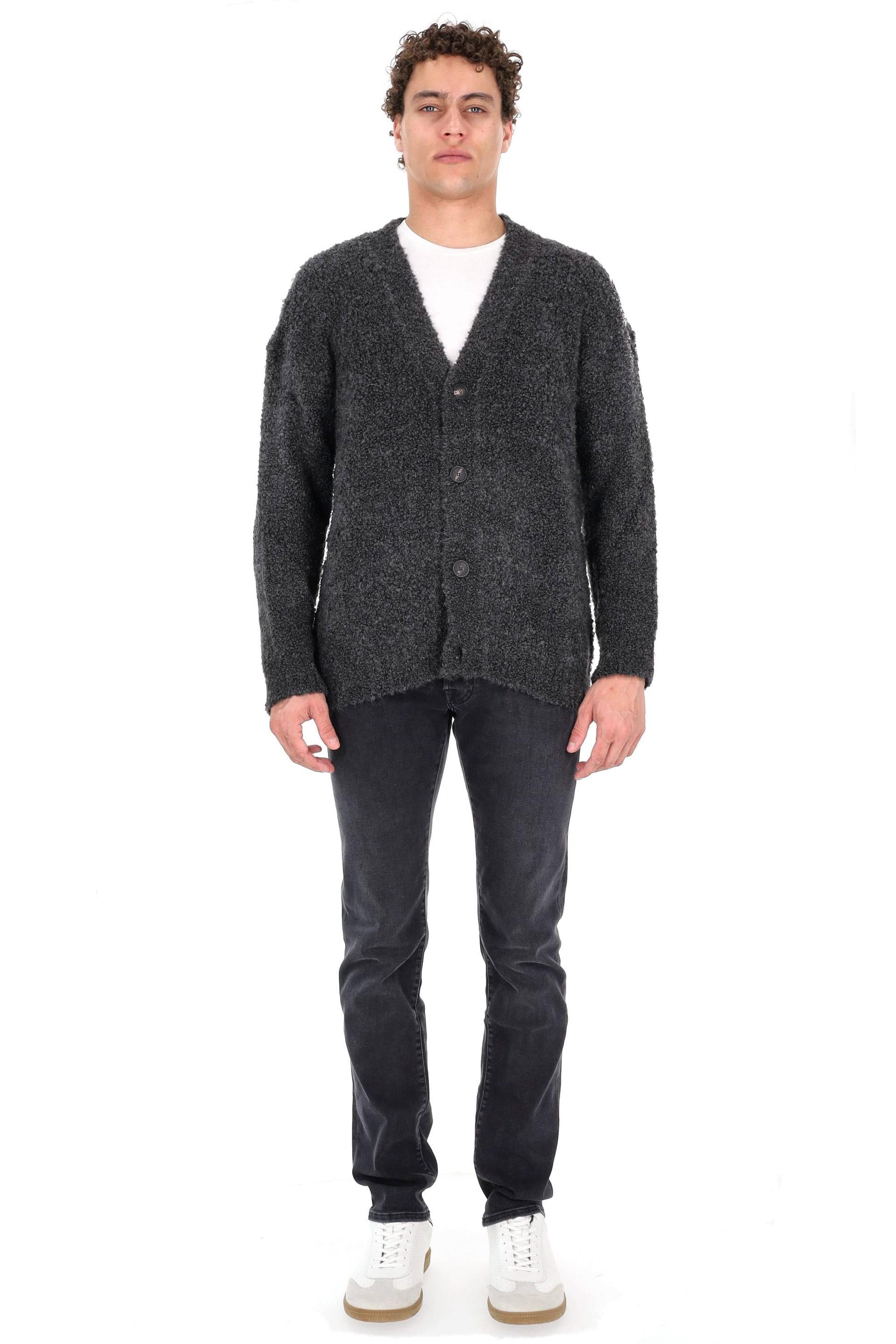 Tagliatore Cardigan in misto lana effetto bouclé KIELDER-25I397 GRIGIO 