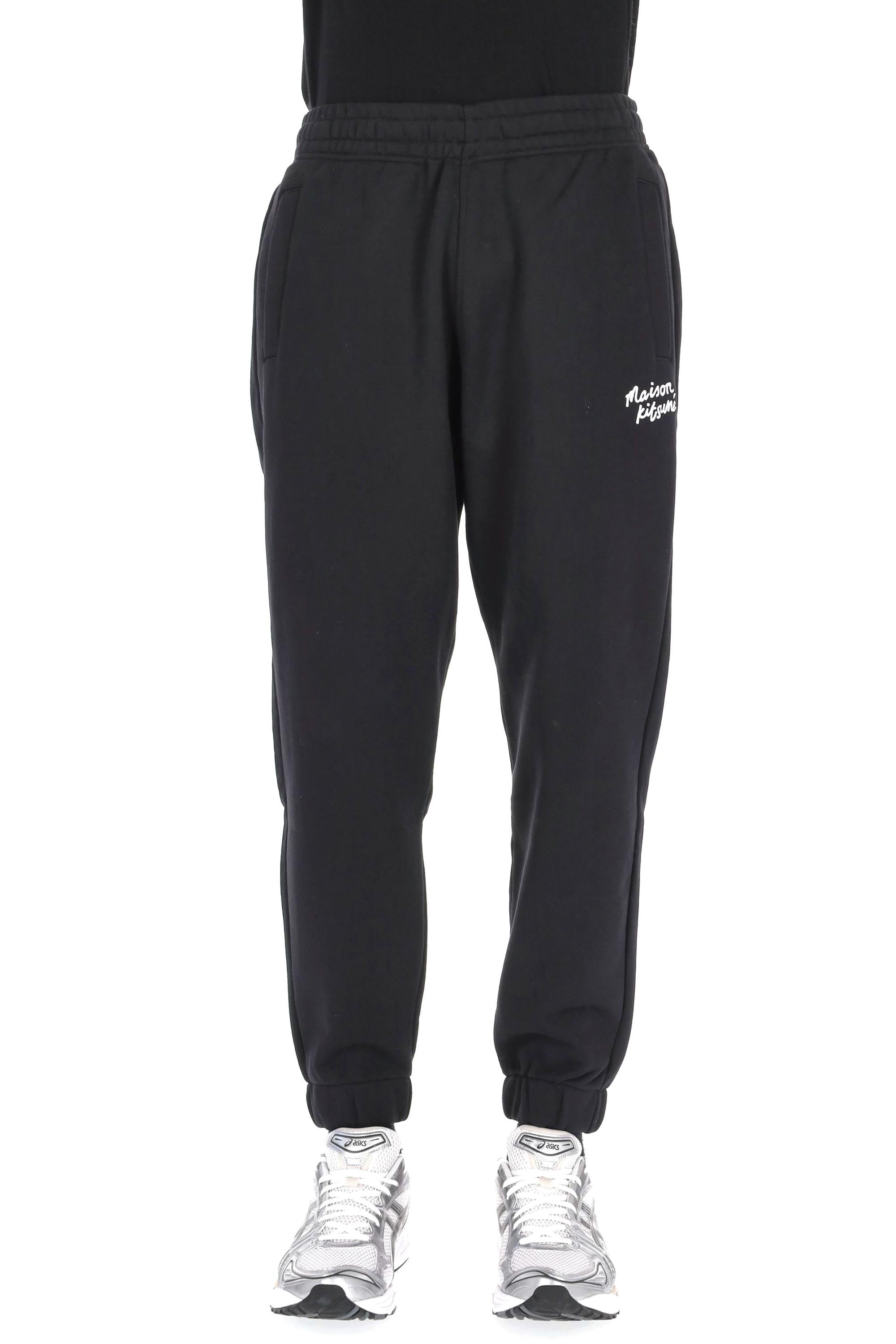Pantalone felpa in cotone con logo MM01104KM0341 B197 Maison Kitsuné 