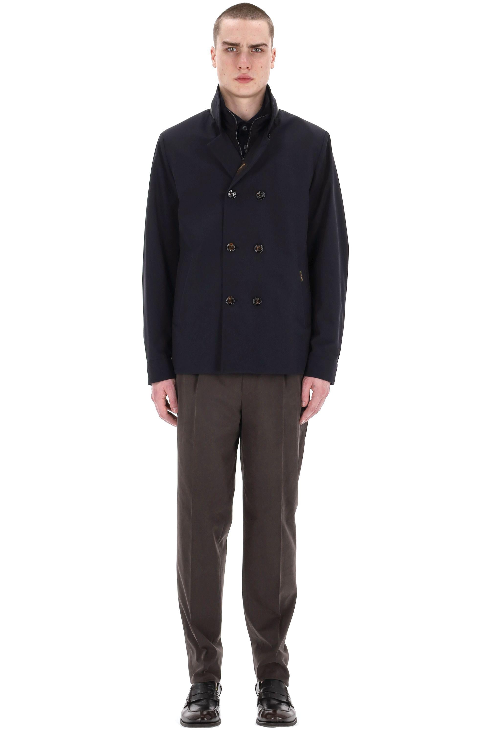 Peacoat in nylon bi-stretch mod. Volmer-Kn VOLMER-KN DARK BLU Moorer 