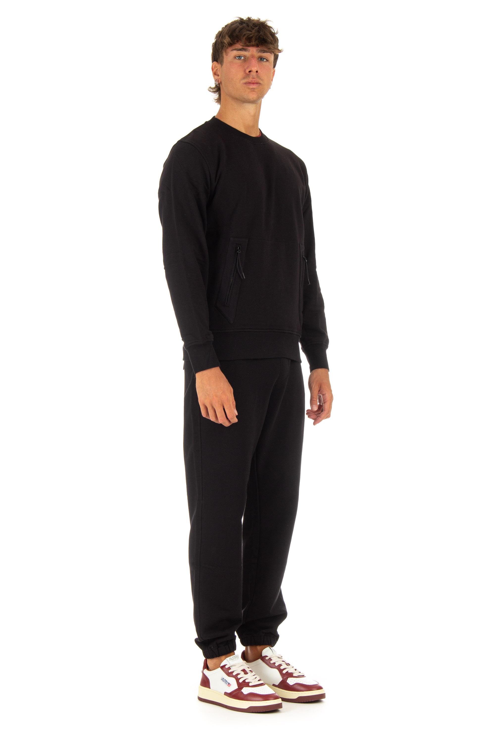 Felpa girocollo con zip frontali oblique CMSS053A 005086W 999 CP Company 