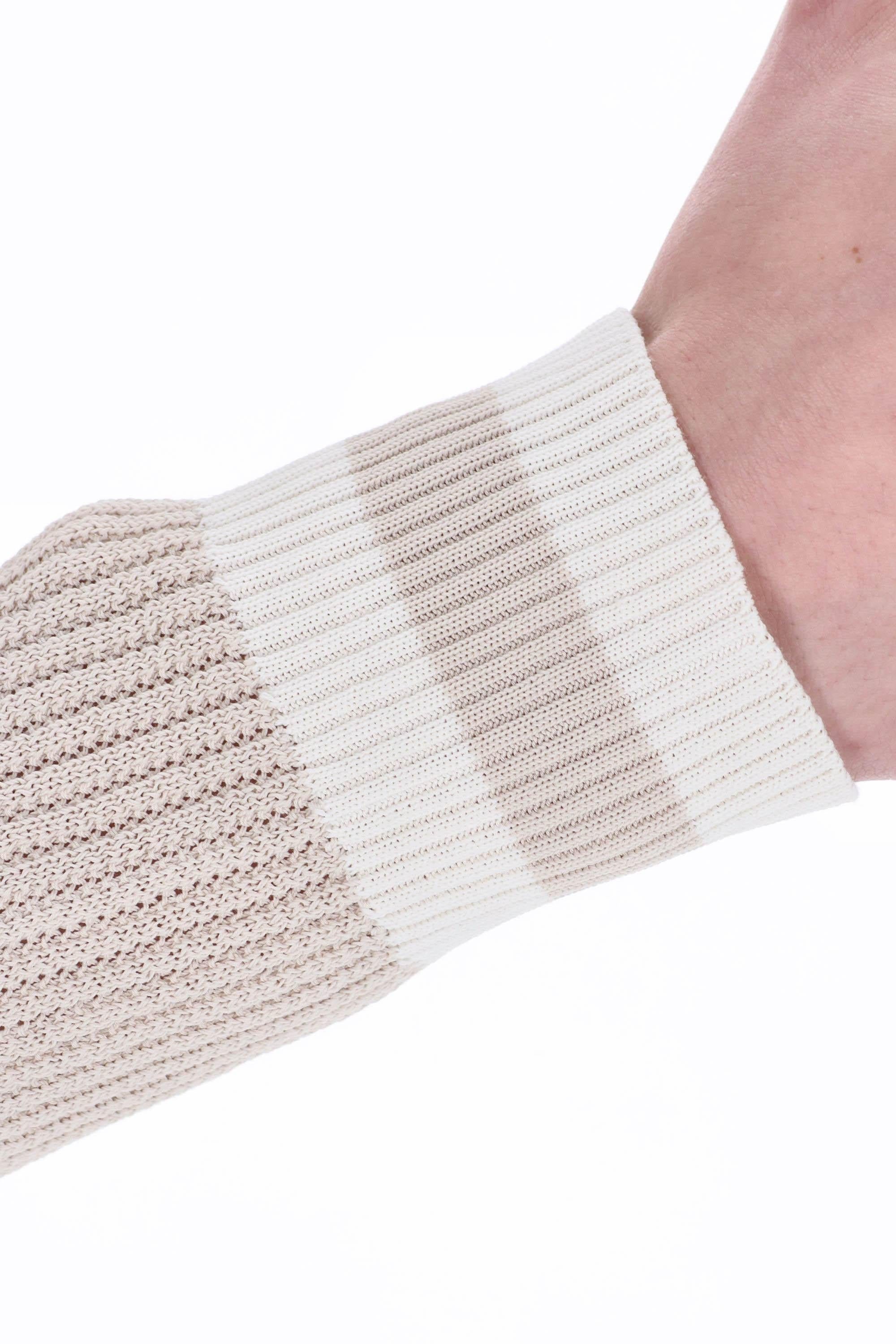 Eleventy Maglia scollo V in cotone con profili in contrasto K76MAGK51 02-01 