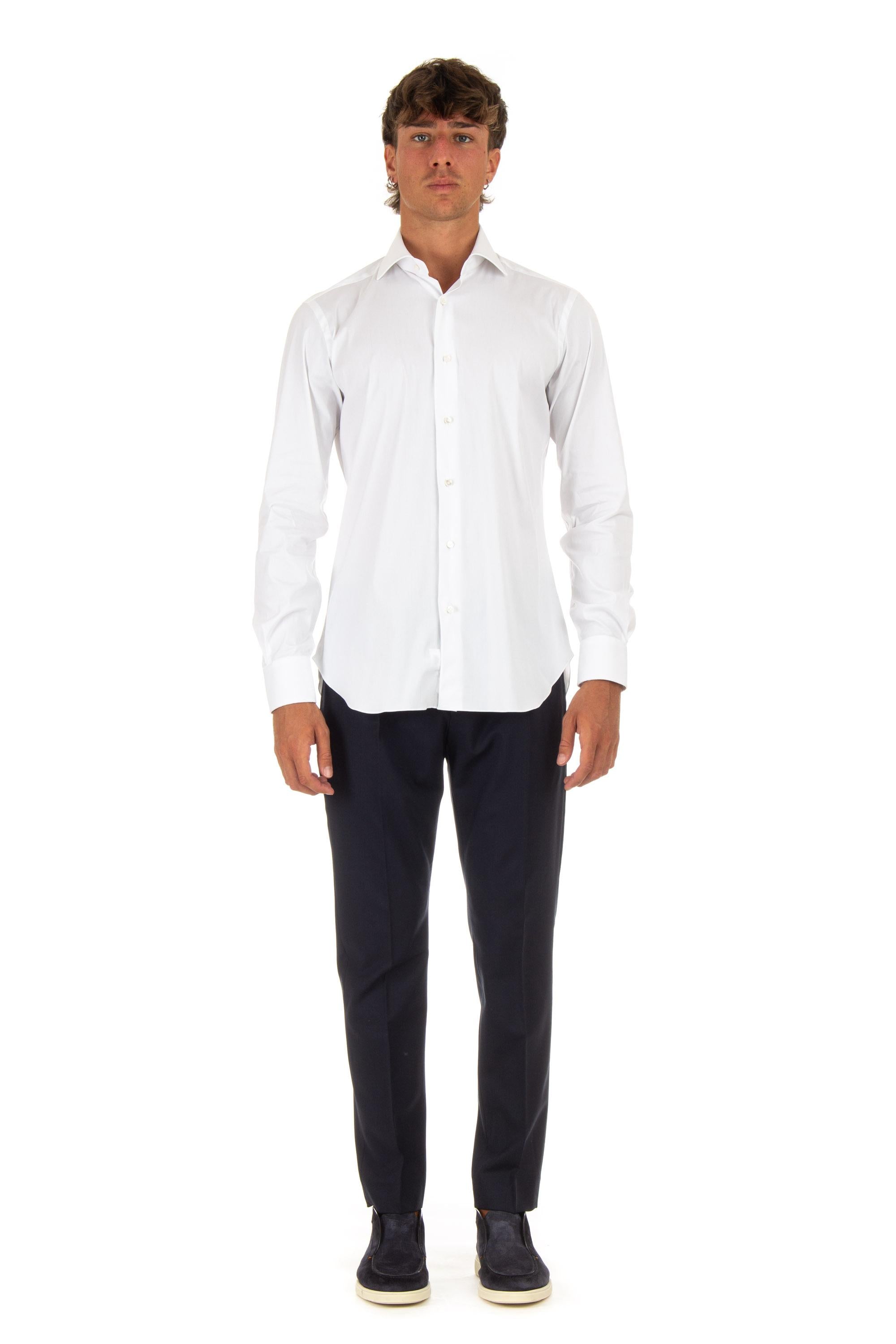 Camicia in popeline stretch etichetta nera I1U13P01PZ2700U BIANCO Barba 